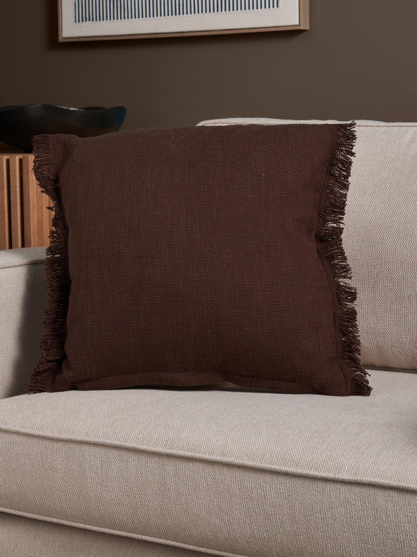 Image 1 of 7 of The Very Collection Zen Textured Cushion With Fringe
