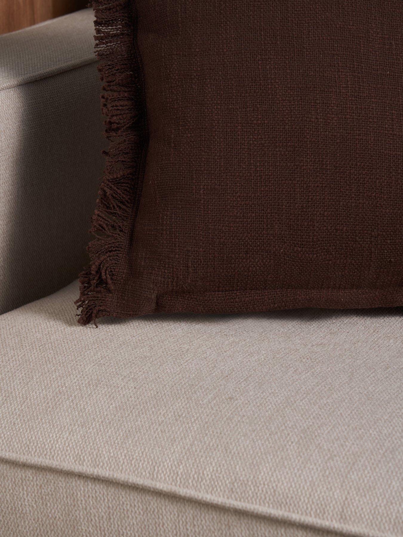 Image 7 of 7 of The Very Collection Zen Textured Cushion With Fringe