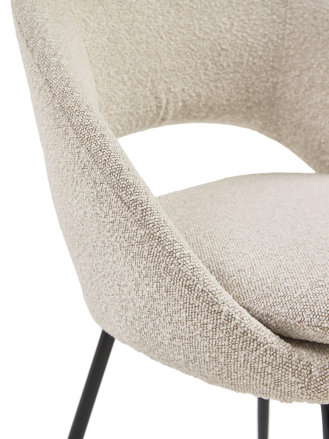 Image 6 of 7 of The Very Collection Carina Black 200cm Oval Dining Table &amp; 4 Aurelia Boucle Chairs - FSC&reg; Certified