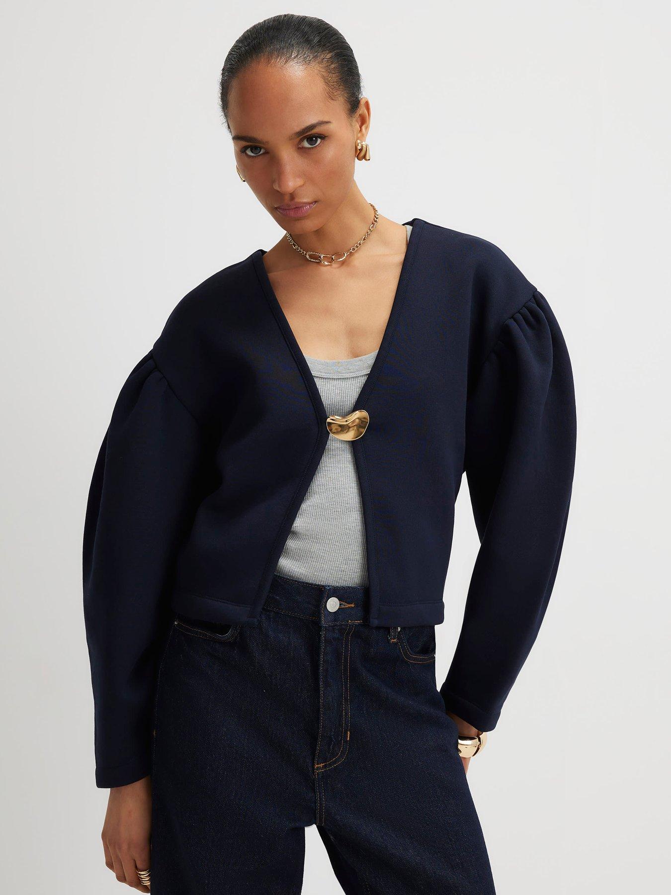 River Island Long Sleeve Button Detail Cardigan - Blue