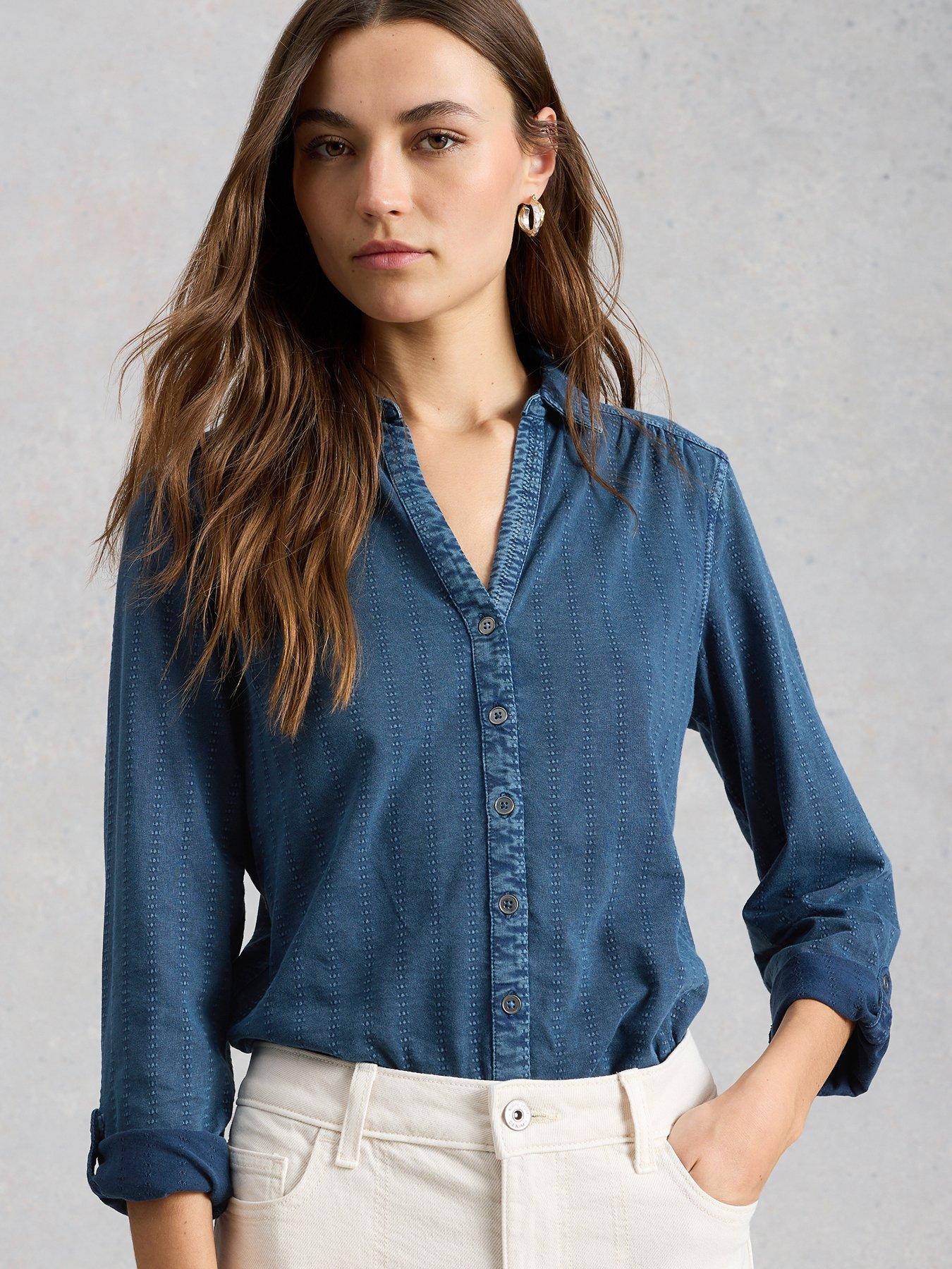 White Stuff Annie Indigo Jersey Shirt - Blue