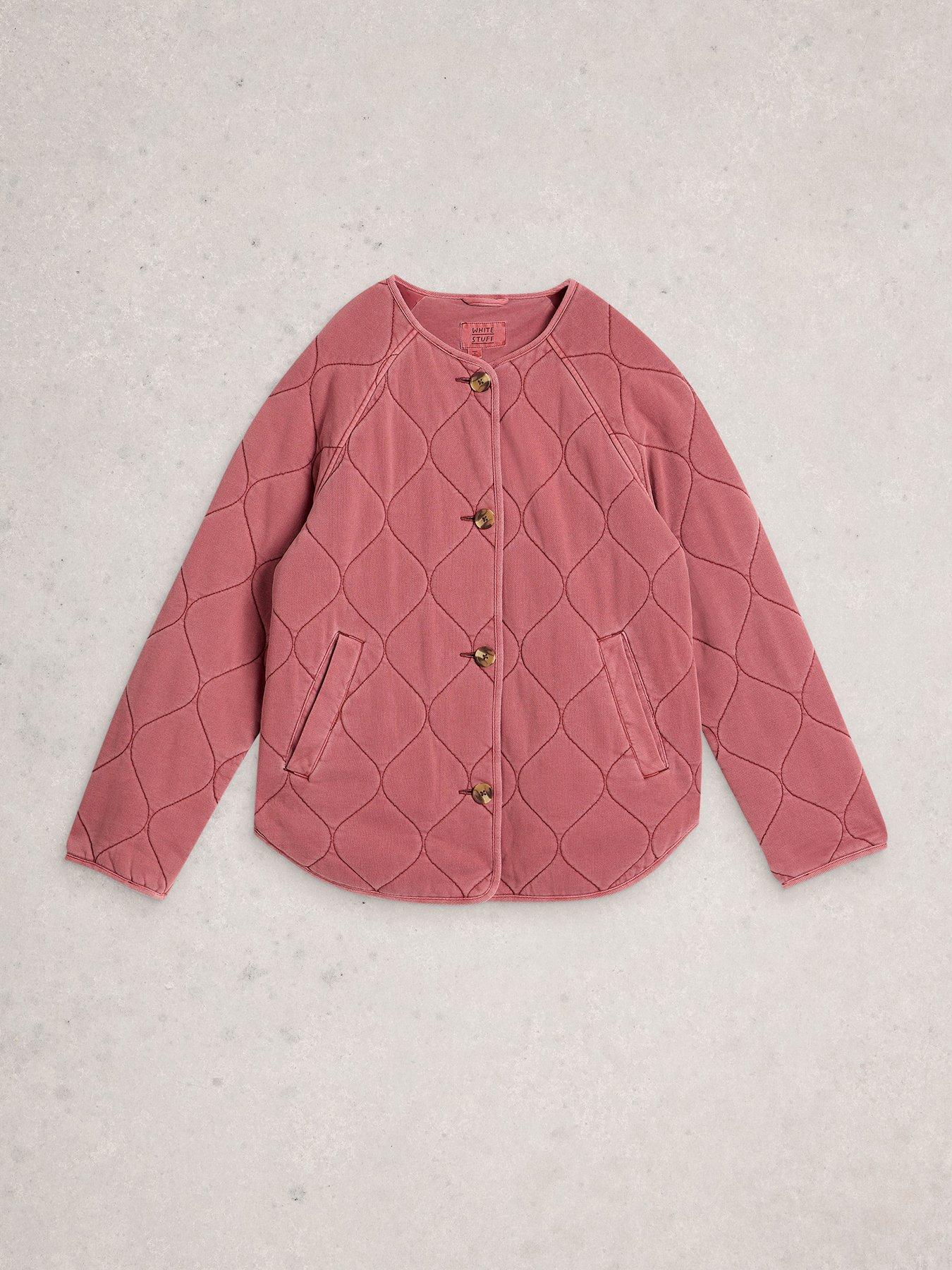 Image 5 of 6 of White Stuff Anya Jersey Quilted Jacket - Pink
