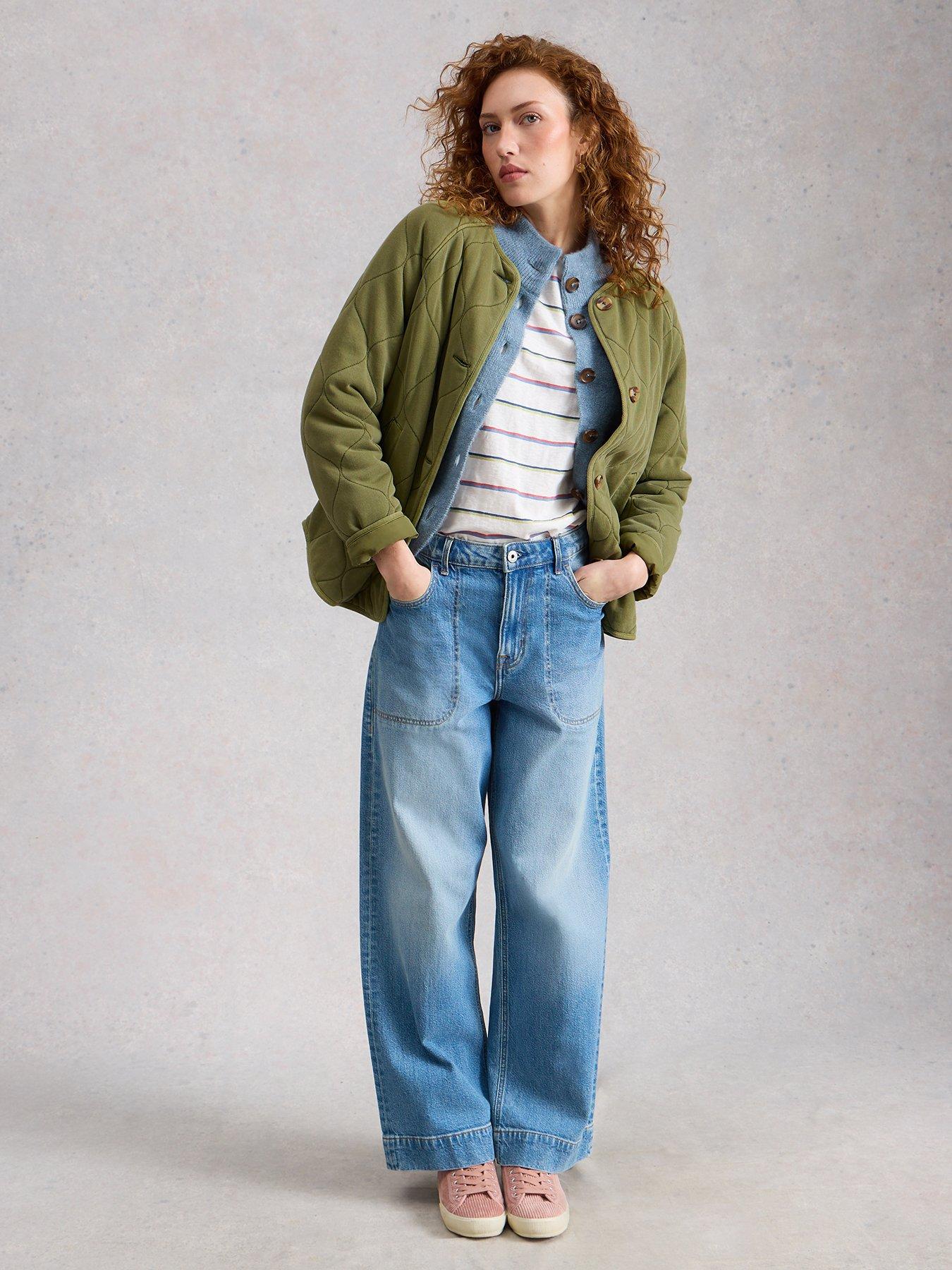 Image 3 of 6 of White Stuff Anya Jersey Quilted Jacket - Green