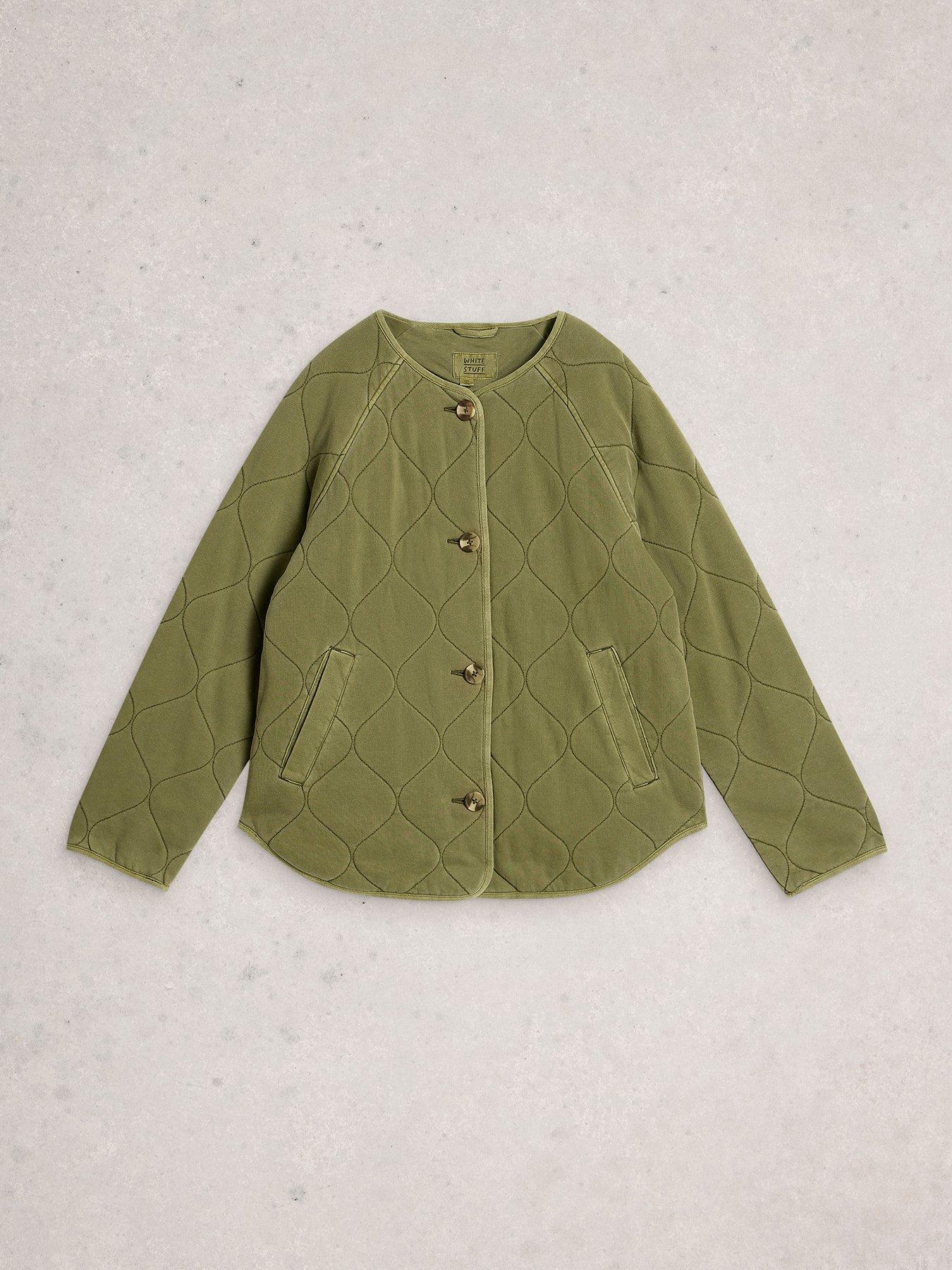 Image 5 of 6 of White Stuff Anya Jersey Quilted Jacket - Green