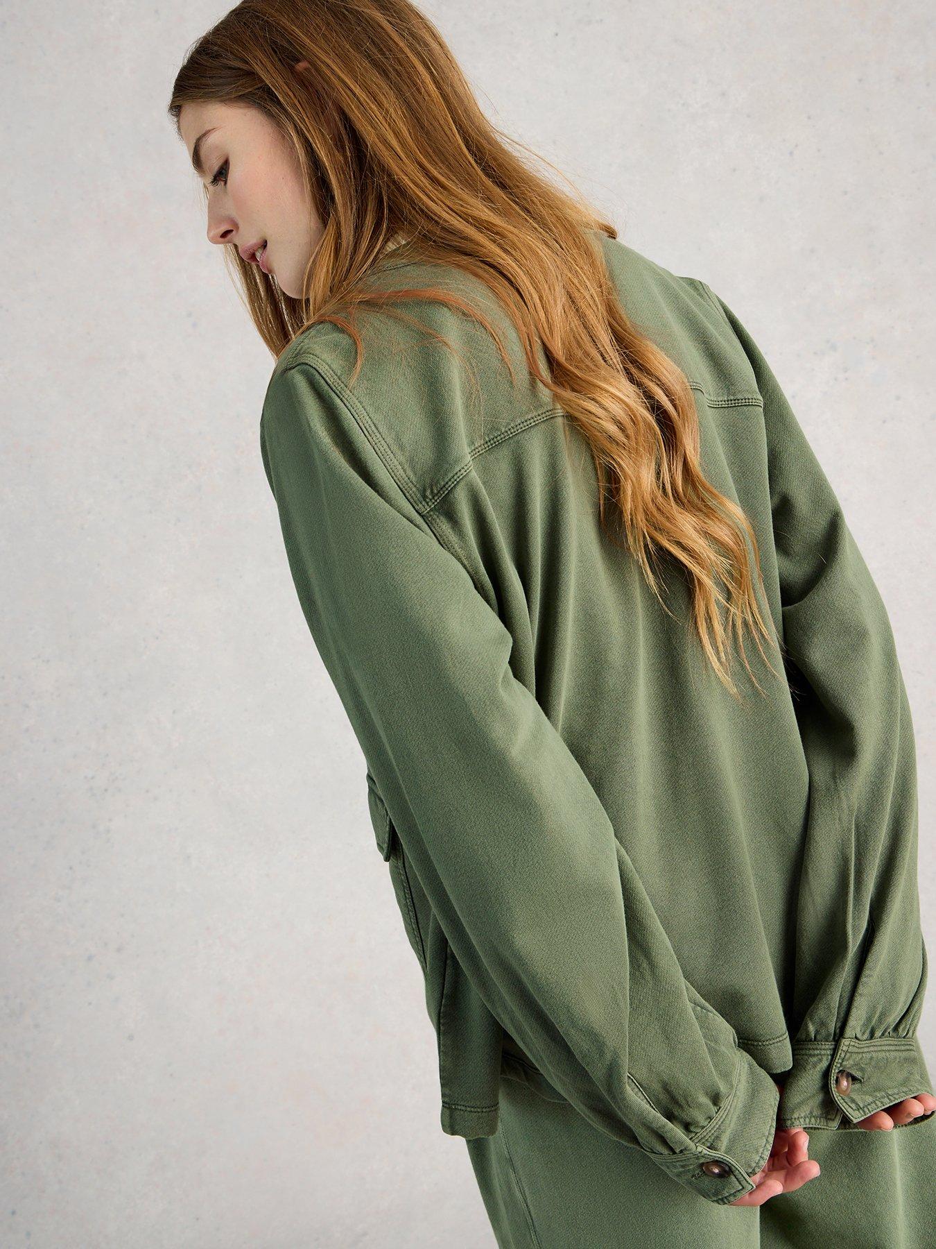 Image 2 of 6 of White Stuff Demi Utility Jersey Jacket - Green
