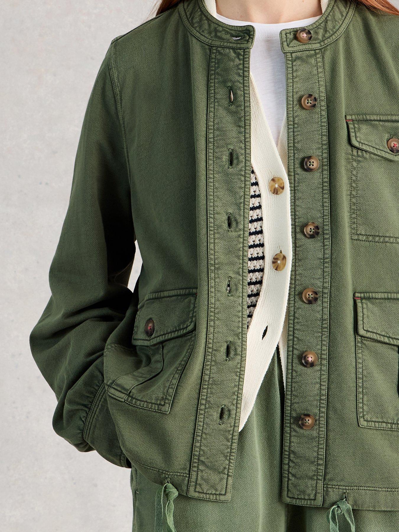 Image 4 of 6 of White Stuff Demi Utility Jersey Jacket - Green