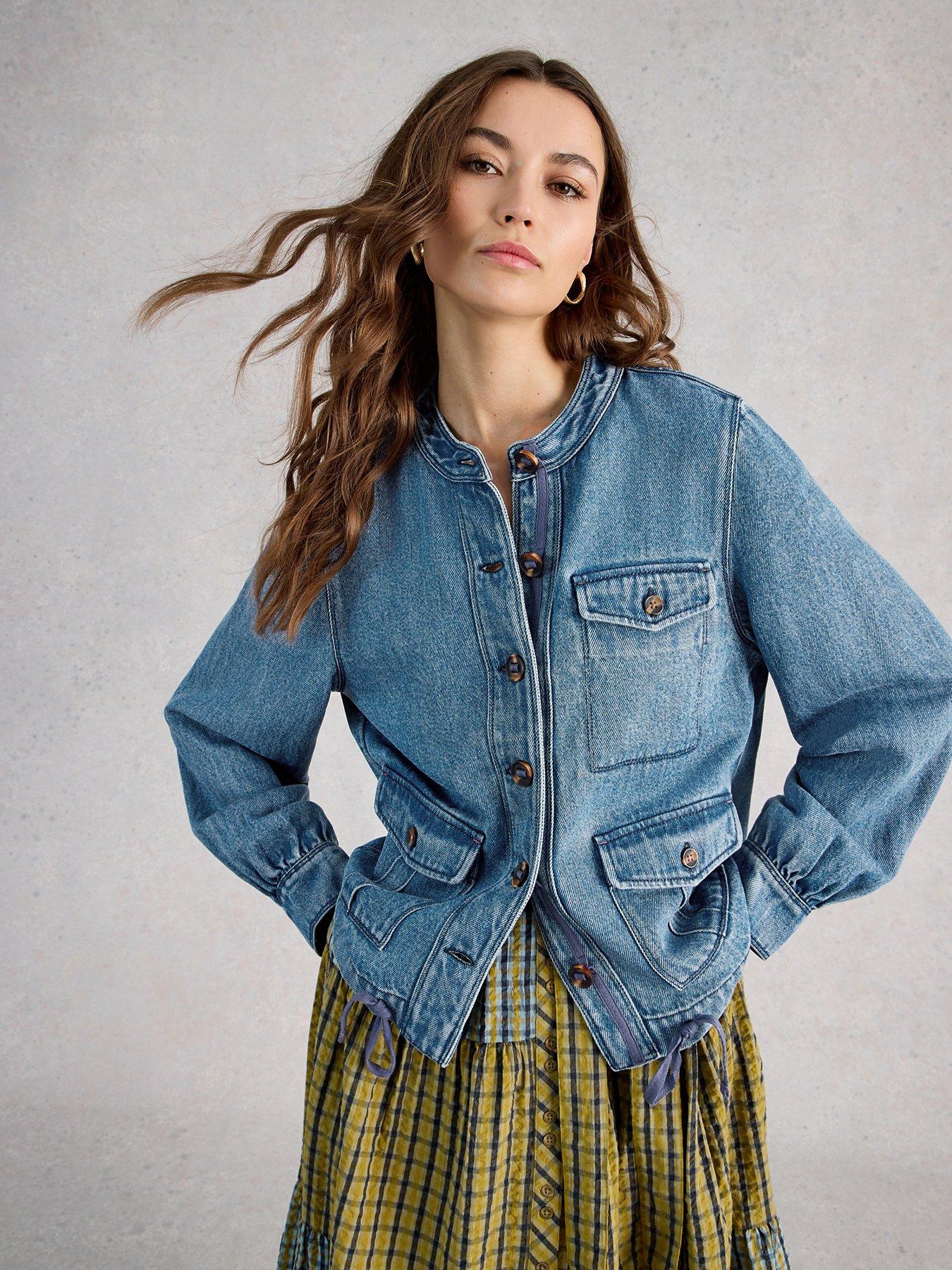 White Stuff Demi Utility Denim Jacket - Blue