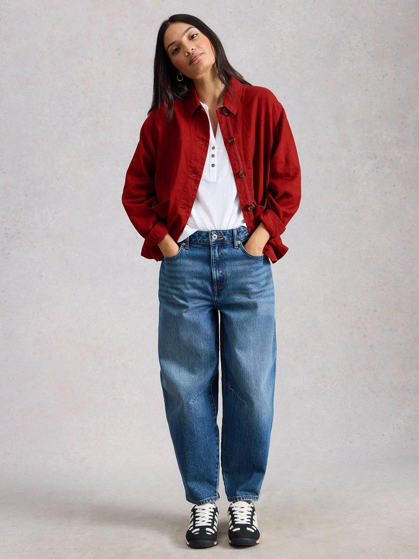  image of white-stuff-isabel-linen-jacket-red