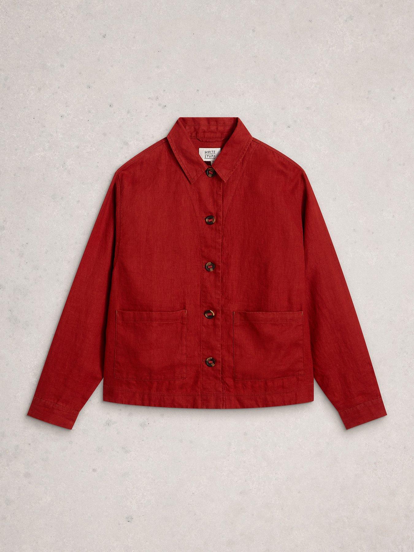  image of white-stuff-isabel-linen-jacket-red
