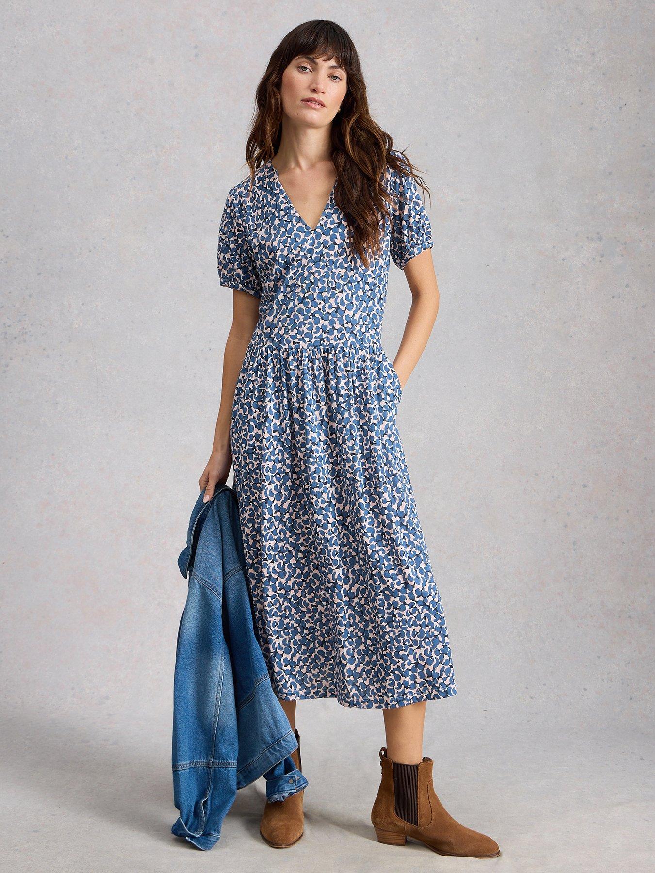 White Stuff Leah Jersey Dress - Blue