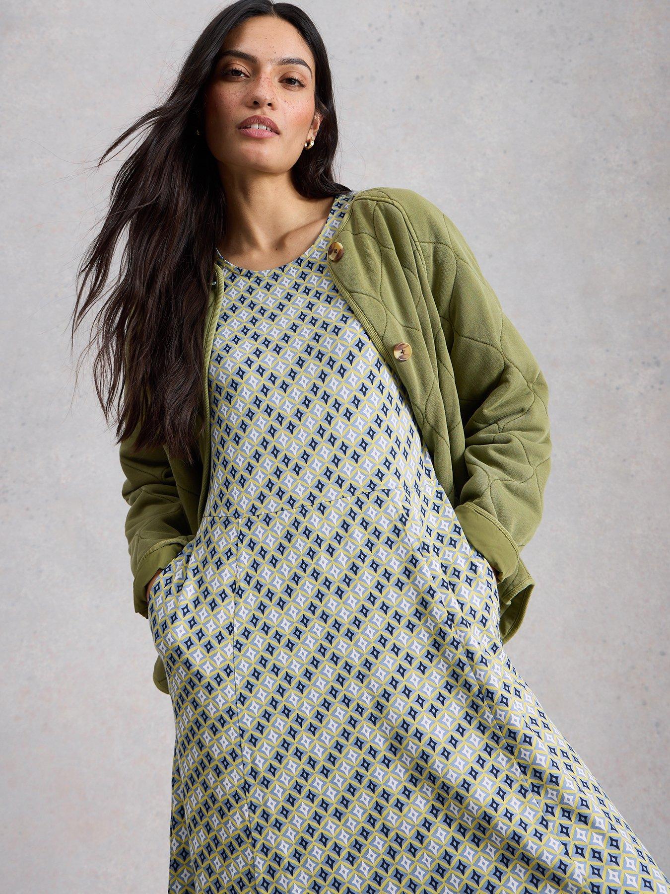  image of white-stuff-madeline-jersey-dress-green