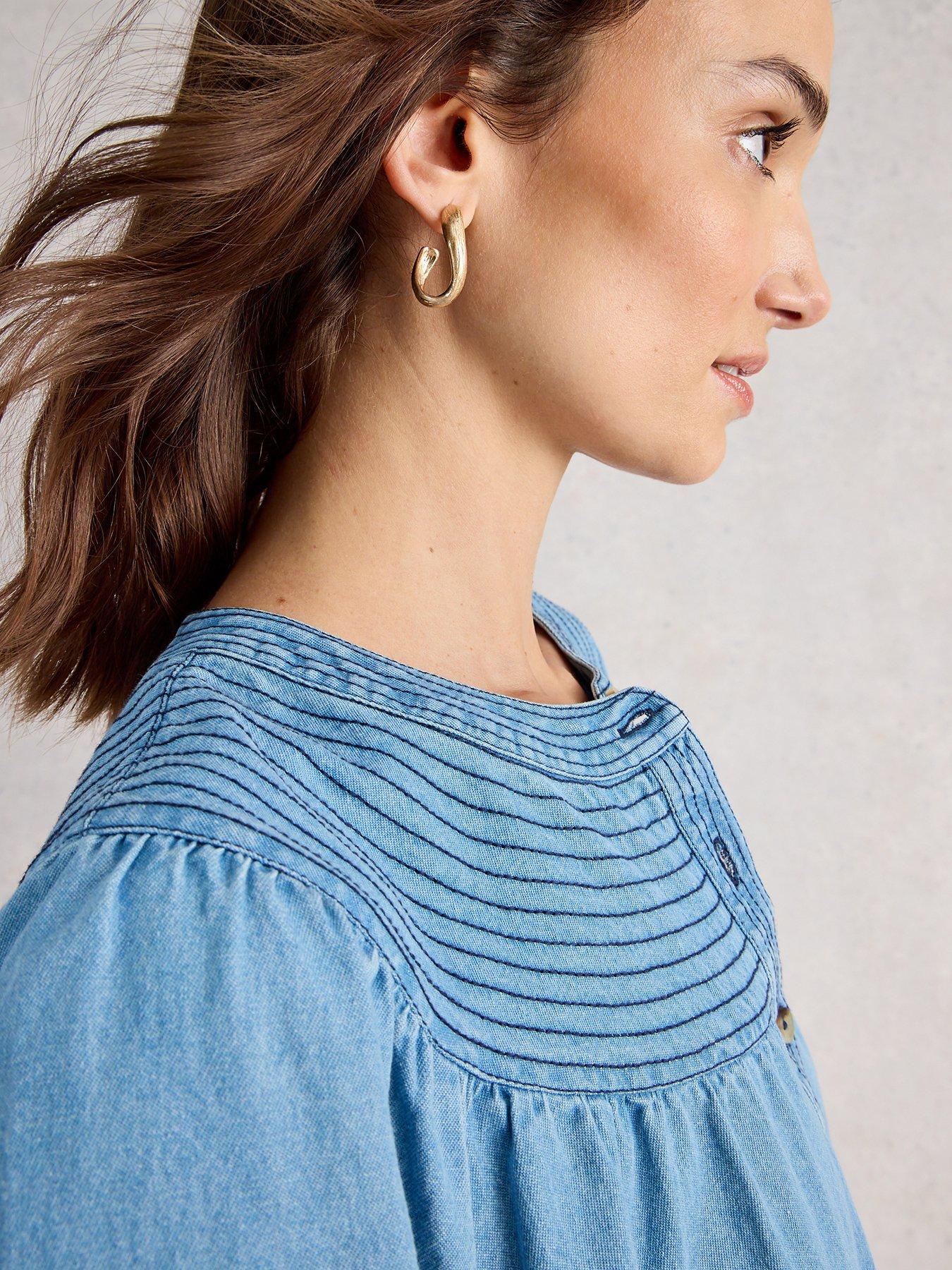 Image 4 of 6 of White Stuff Asher Denim Dress - Blue