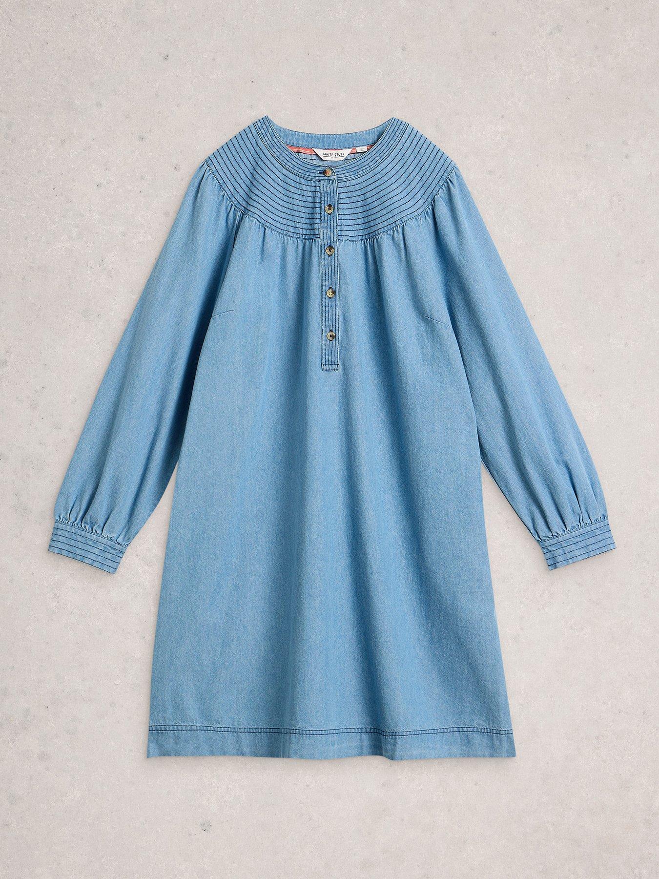 Image 5 of 6 of White Stuff Asher Denim Dress - Blue