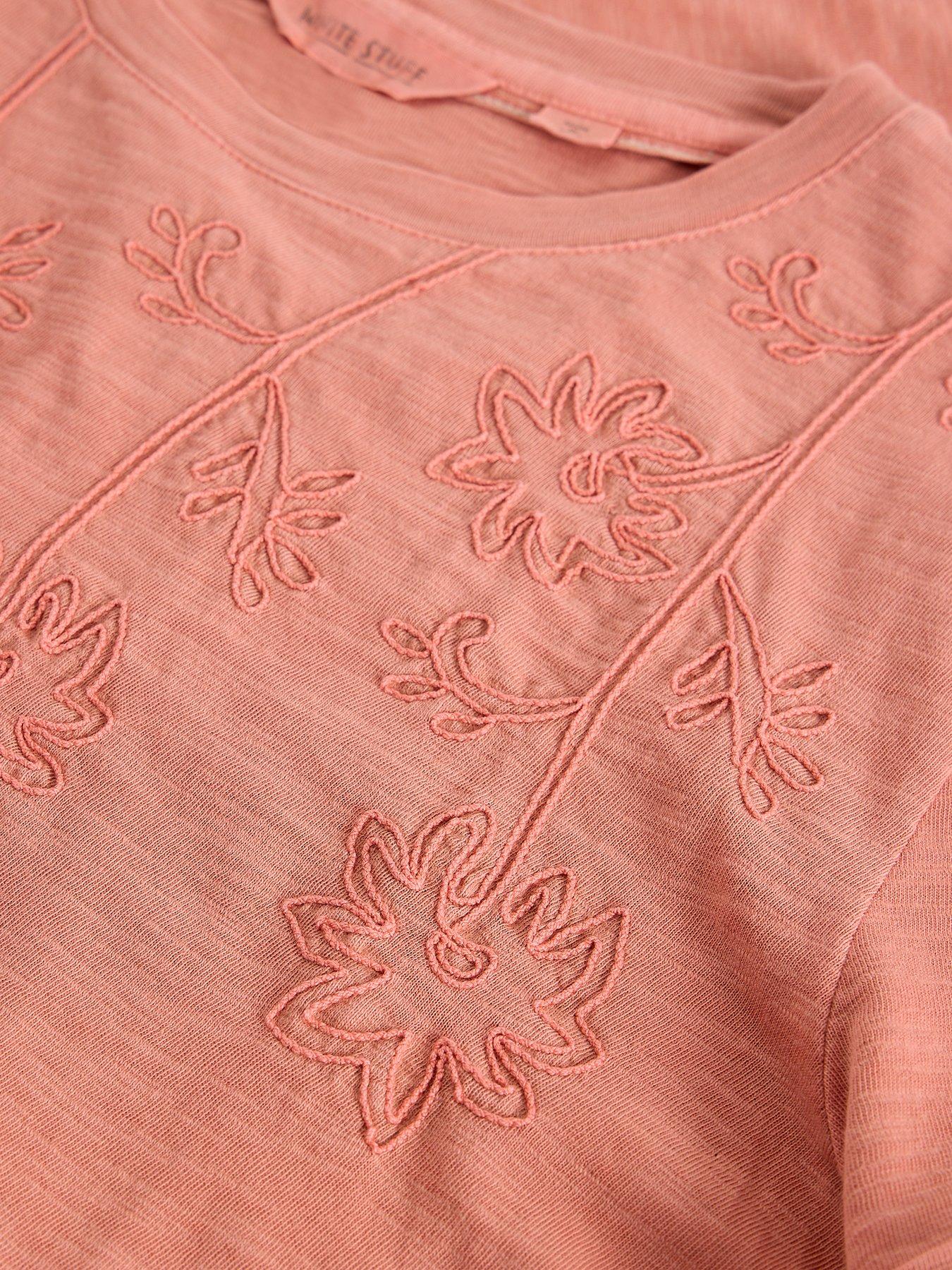  image of white-stuff-gina-embroidered-t-shirt-pink