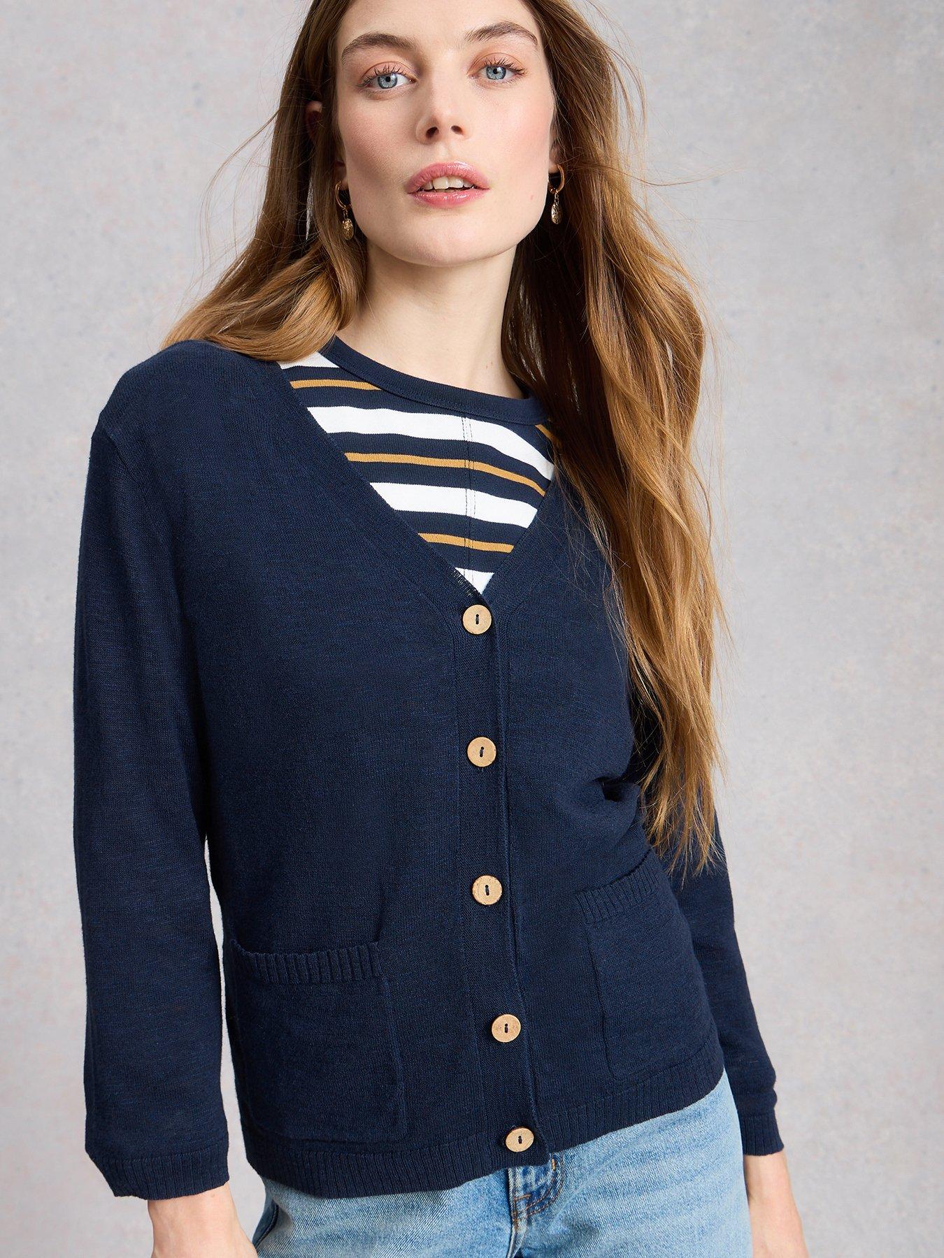  image of white-stuff-nova-linen-blend-cardigan-navy