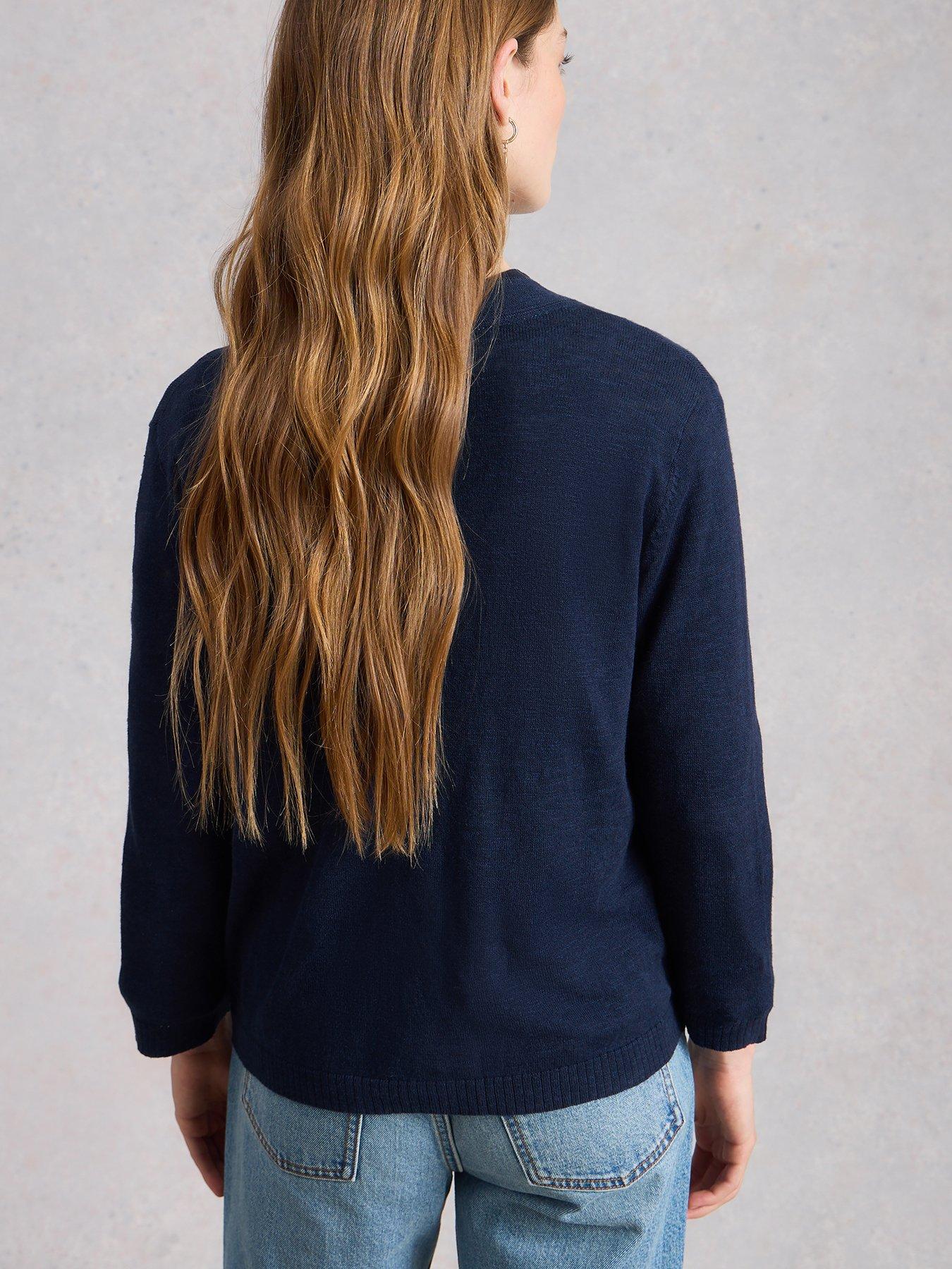  image of white-stuff-nova-linen-blend-cardigan-navy