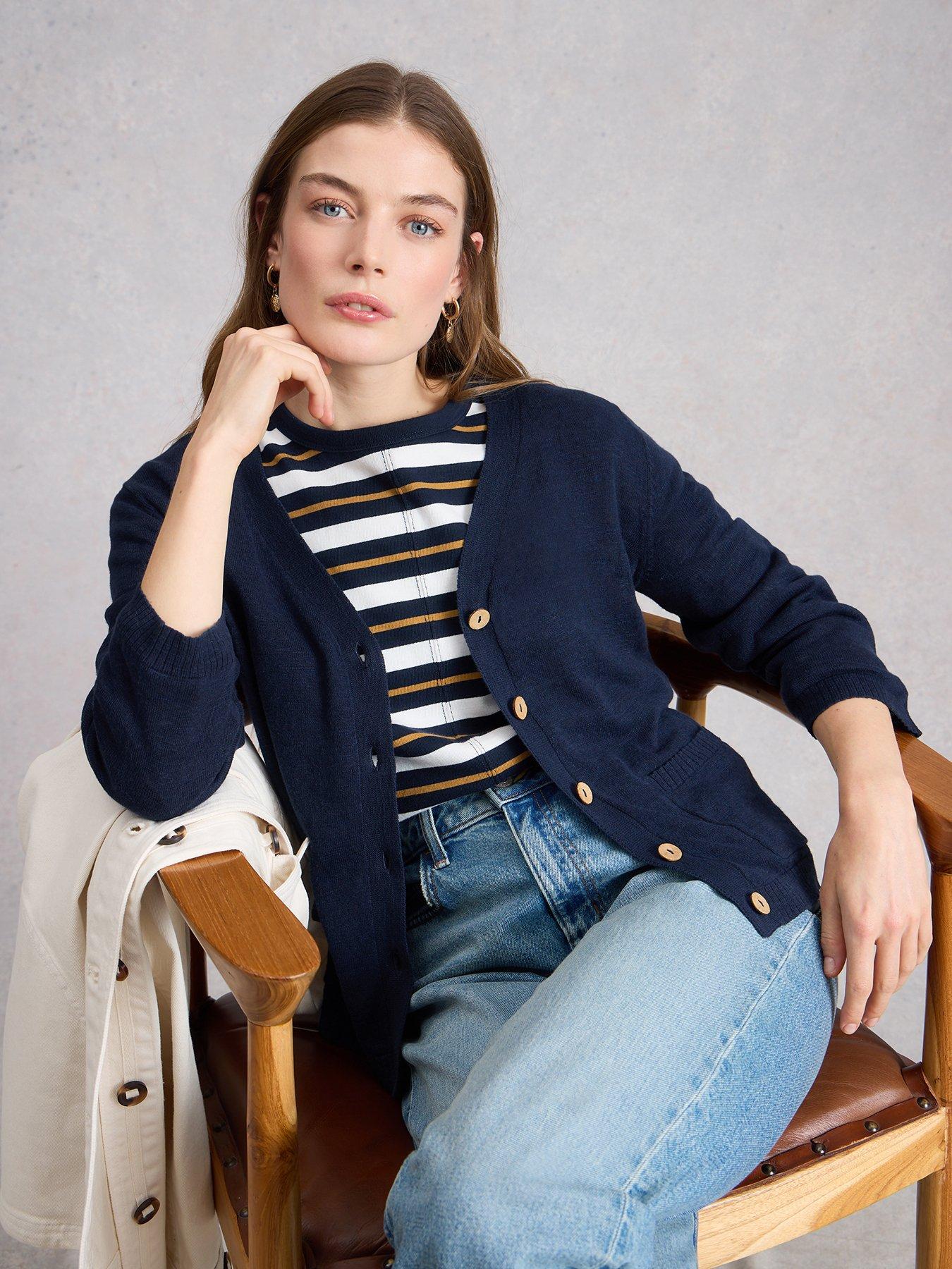  image of white-stuff-nova-linen-blend-cardigan-navy
