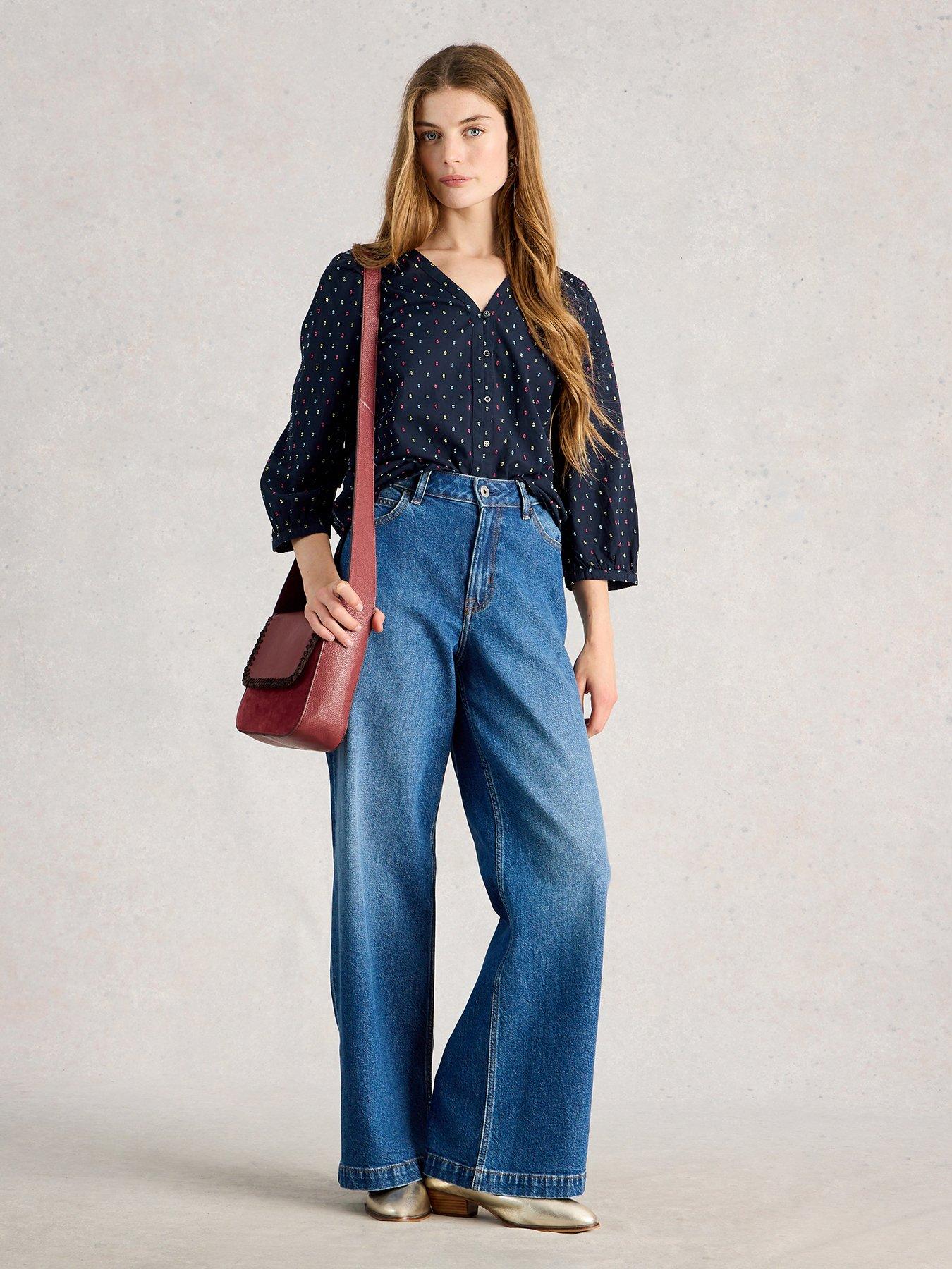 front image of white-stuff-ruby-cotton-top-navy