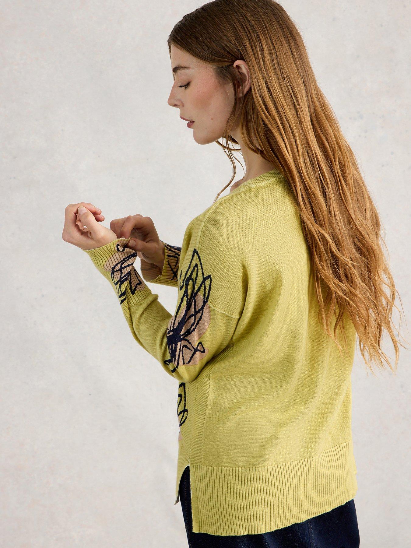 Image 2 of 6 of White Stuff Olive Print Jumper - Yellow