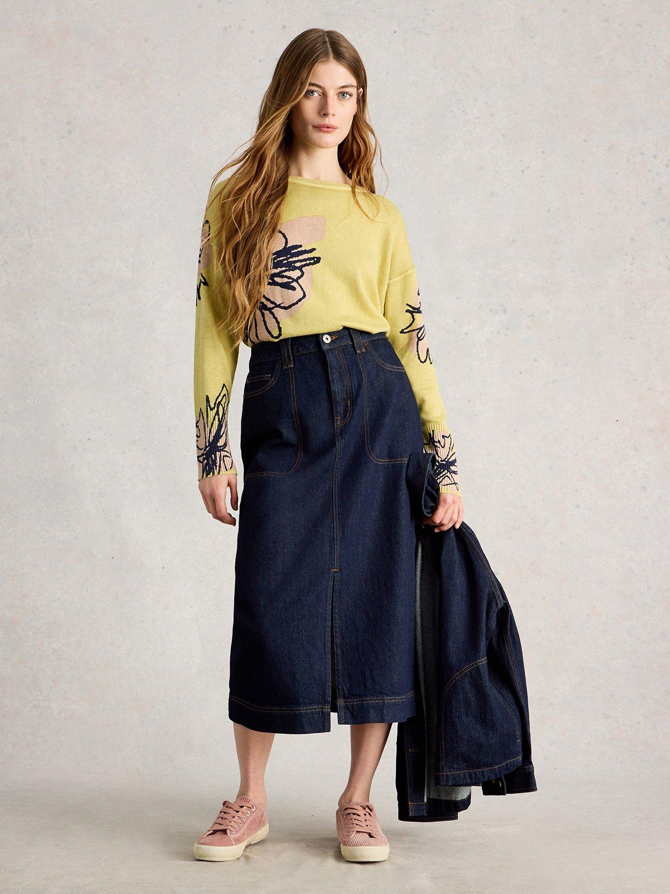 Image 3 of 6 of White Stuff Olive Print Jumper - Yellow