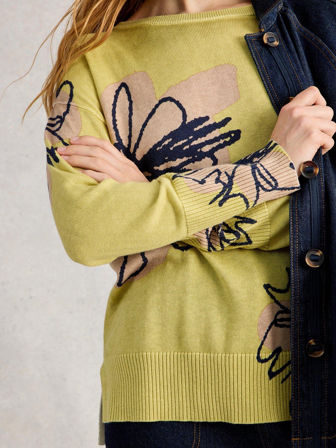 Image 4 of 6 of White Stuff Olive Print Jumper - Yellow