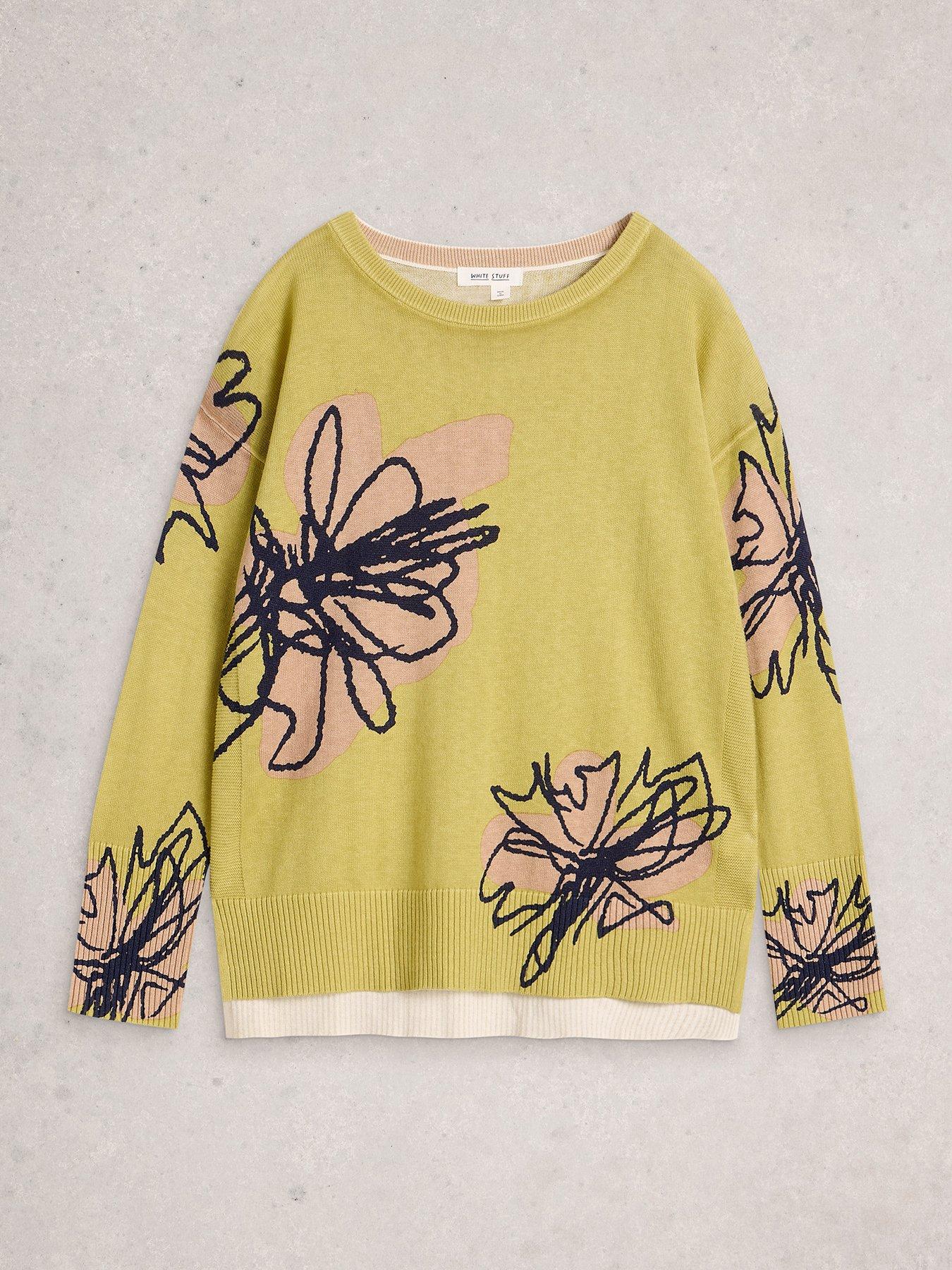 Image 5 of 6 of White Stuff Olive Print Jumper - Yellow