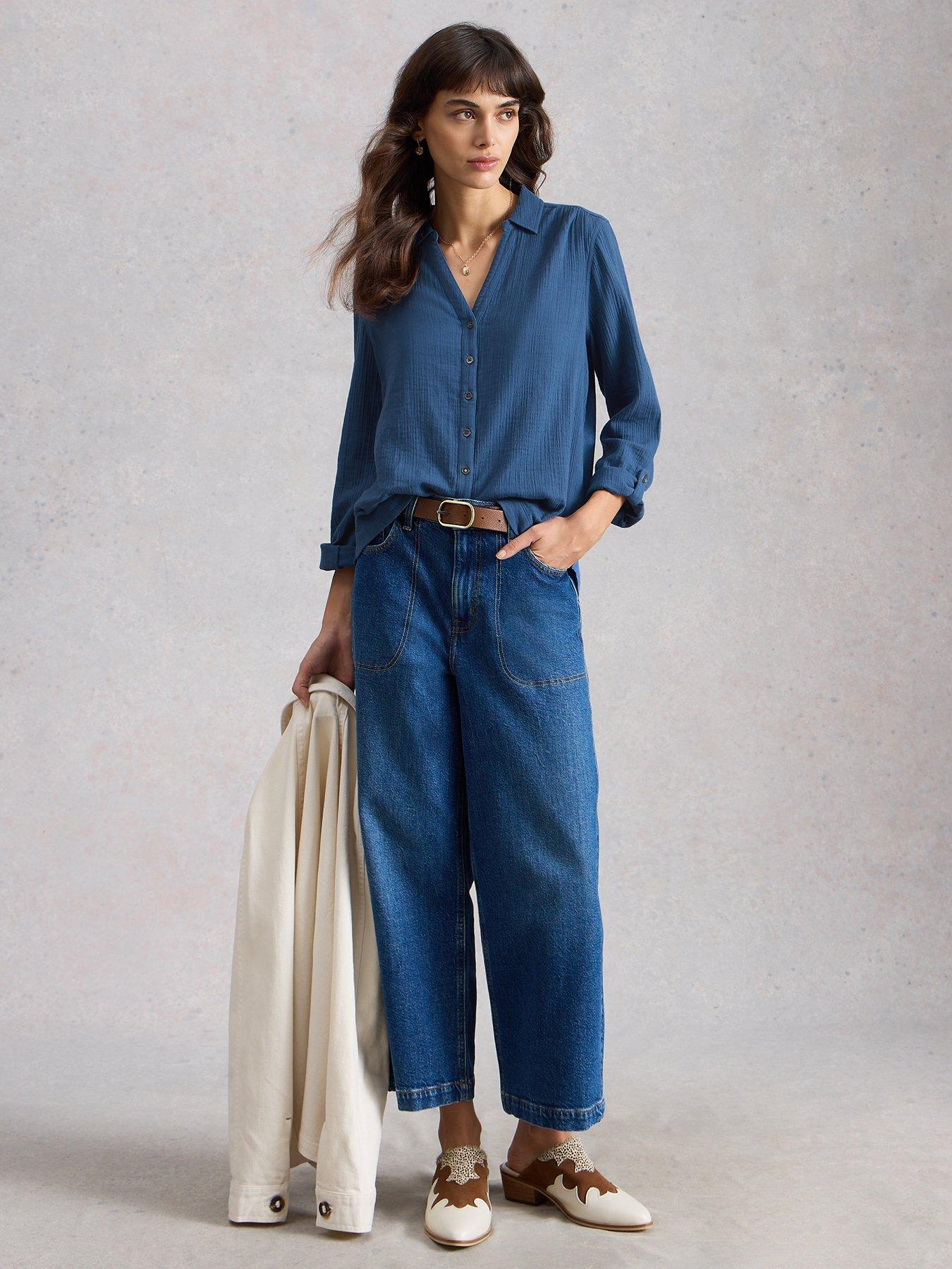  image of white-stuff-annie-double-cloth-shirt