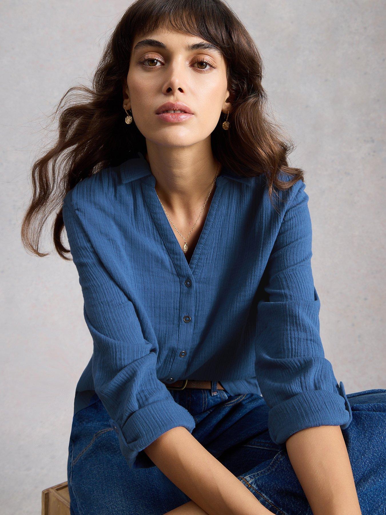  image of white-stuff-annie-double-cloth-shirt
