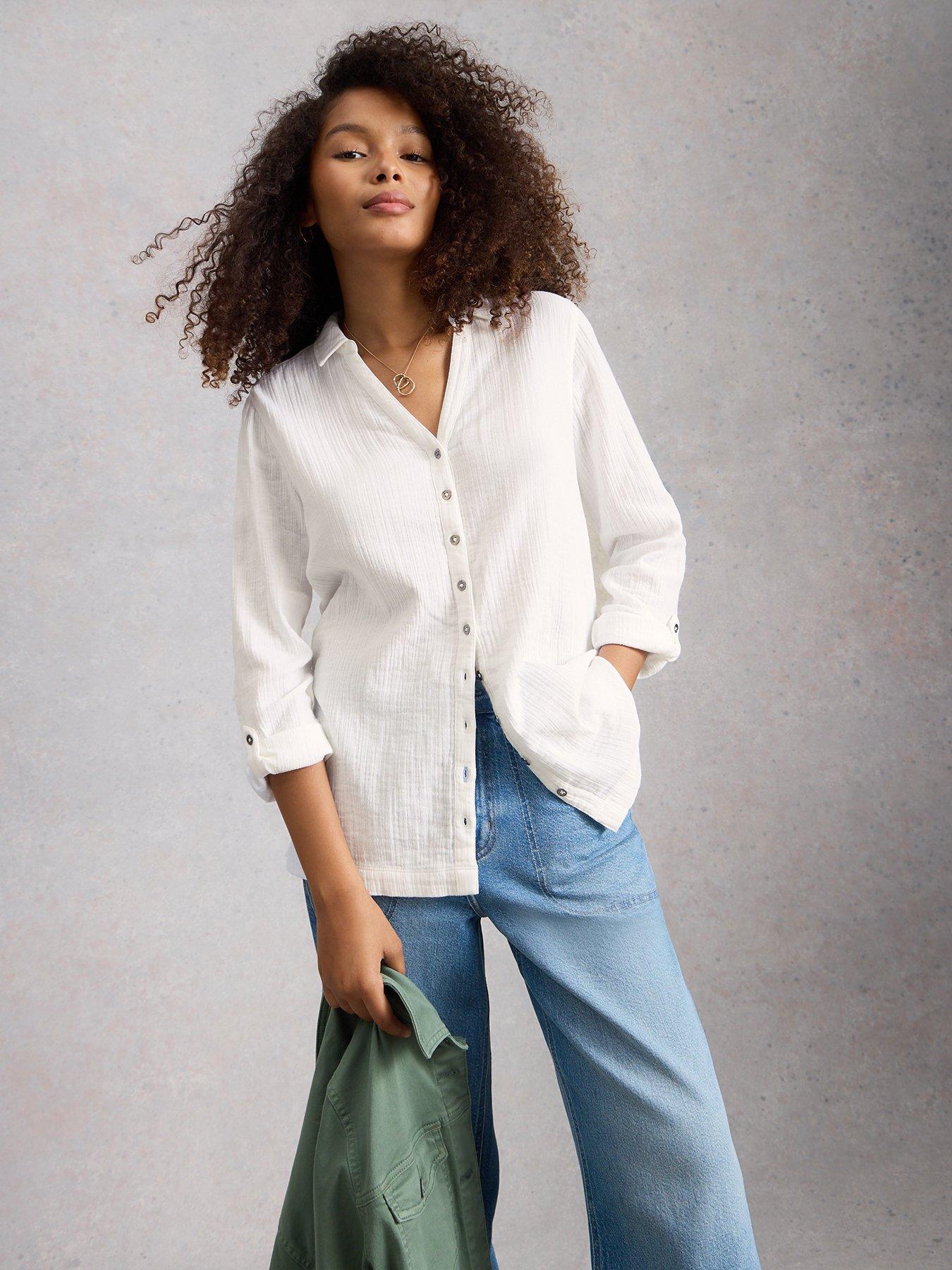 front image of white-stuff-annie-double-cloth-longline