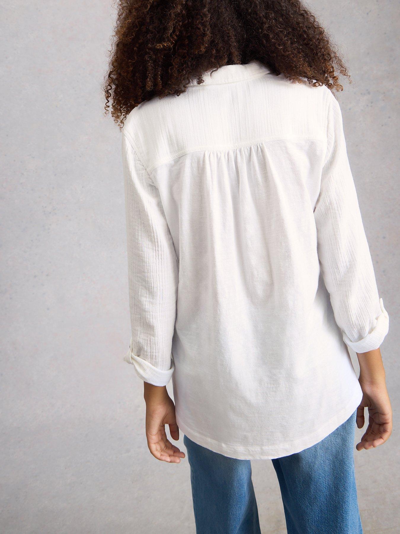  image of white-stuff-annie-double-cloth-longline