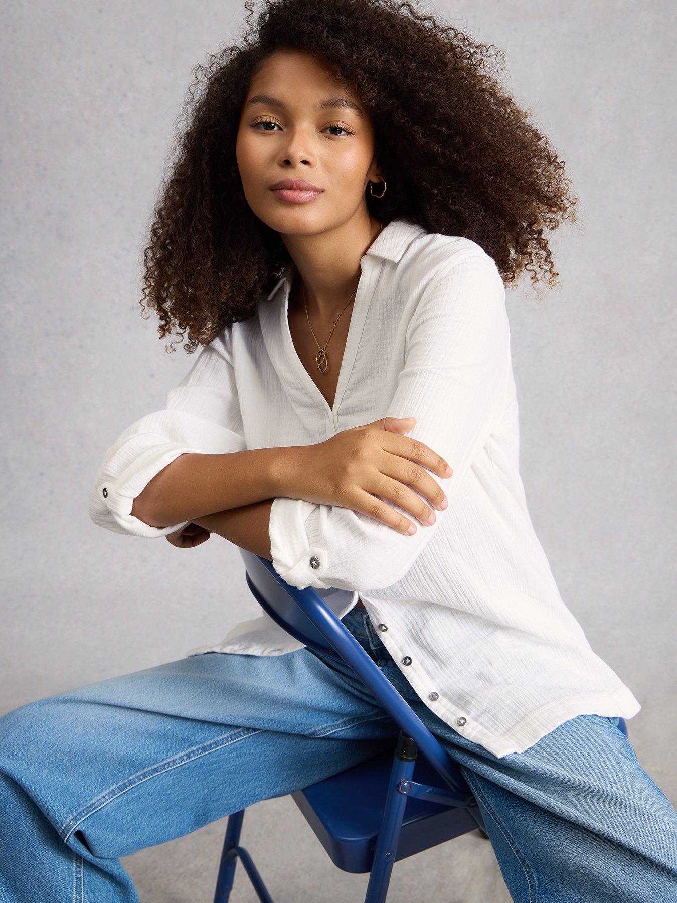  image of white-stuff-annie-double-cloth-longline