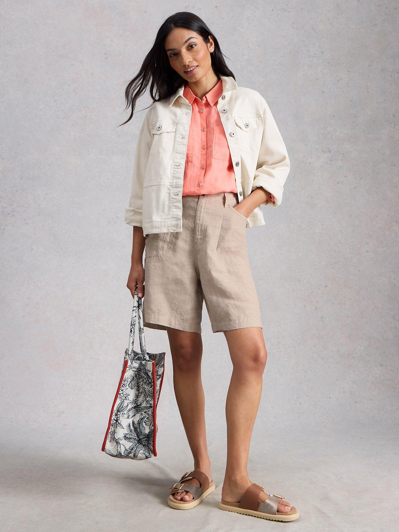 stillFront image of white-stuff-tia-linen-short-beige