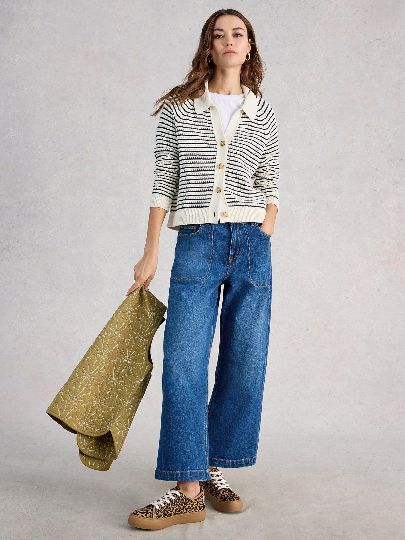 Image 3 of 6 of White Stuff Chaterly Stripe Cardigan - White