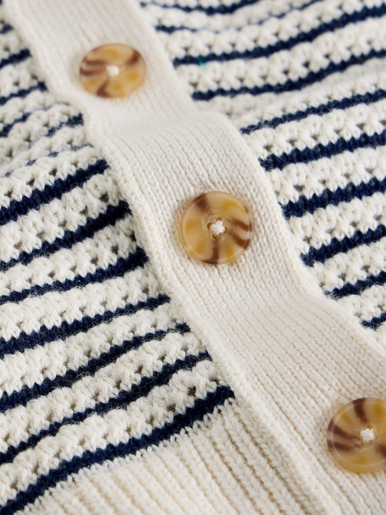 Image 6 of 6 of White Stuff Chaterly Stripe Cardigan - White