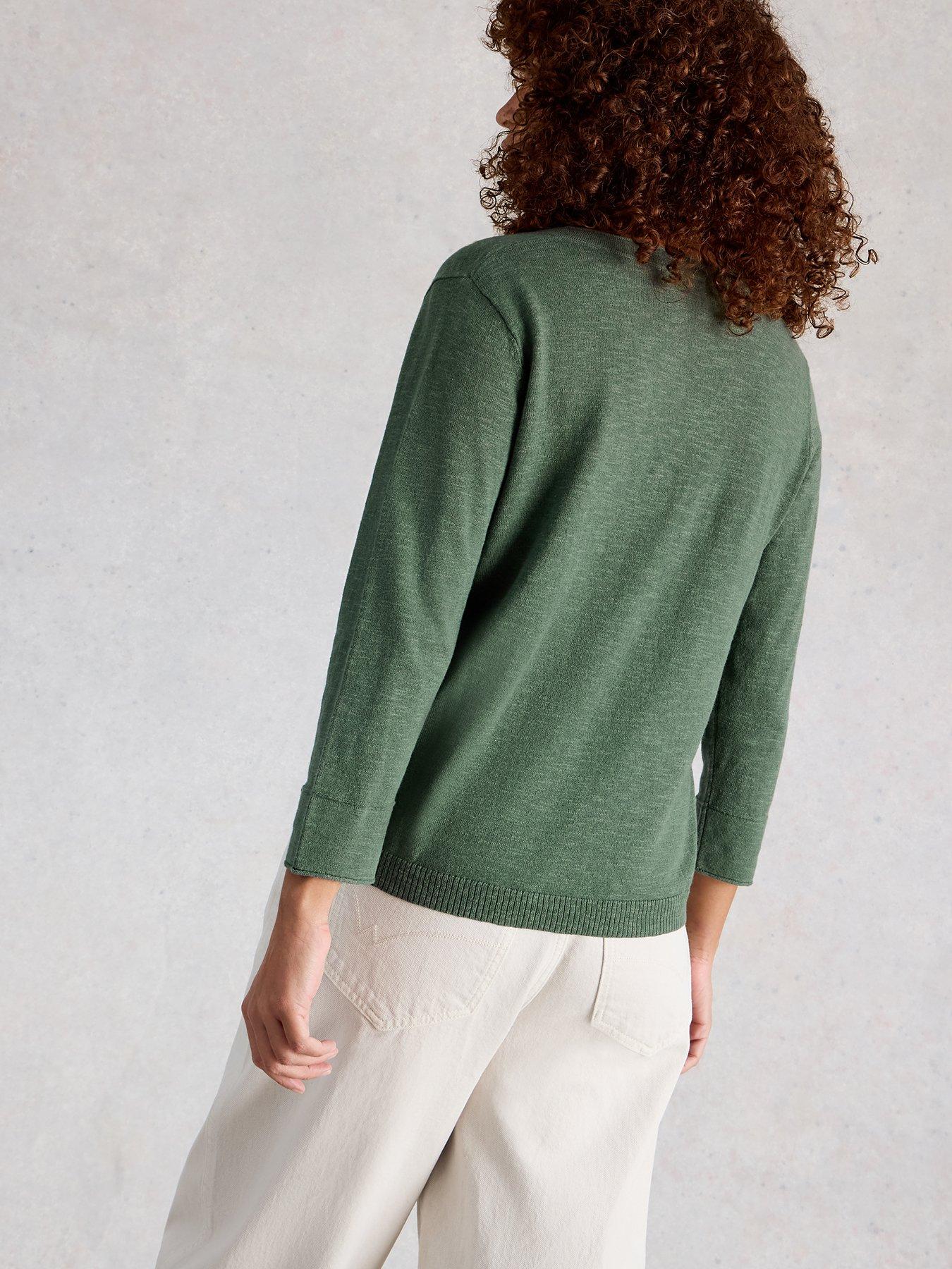  image of white-stuff-elody-linen-blend-jumper-green