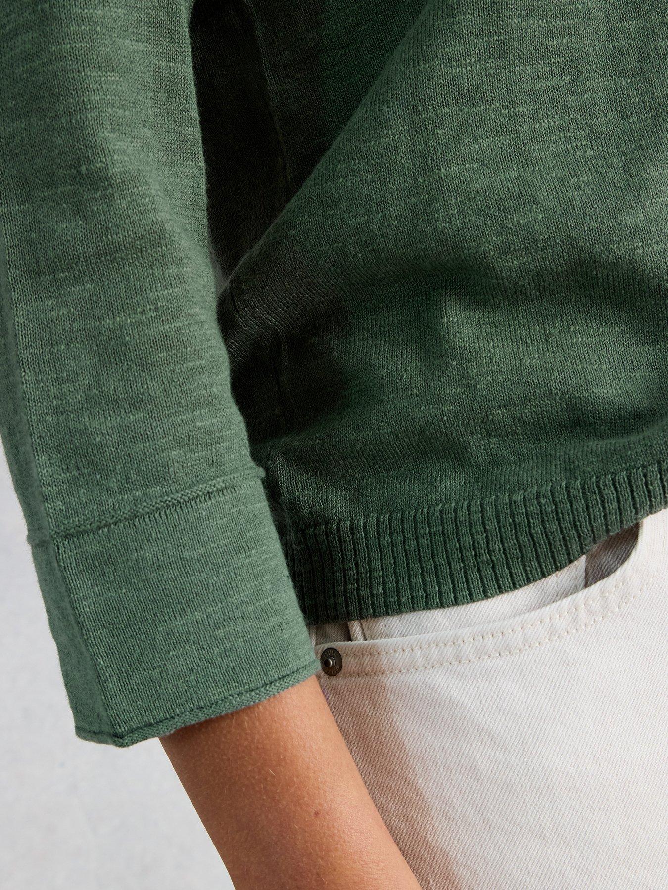  image of white-stuff-elody-linen-blend-jumper-green