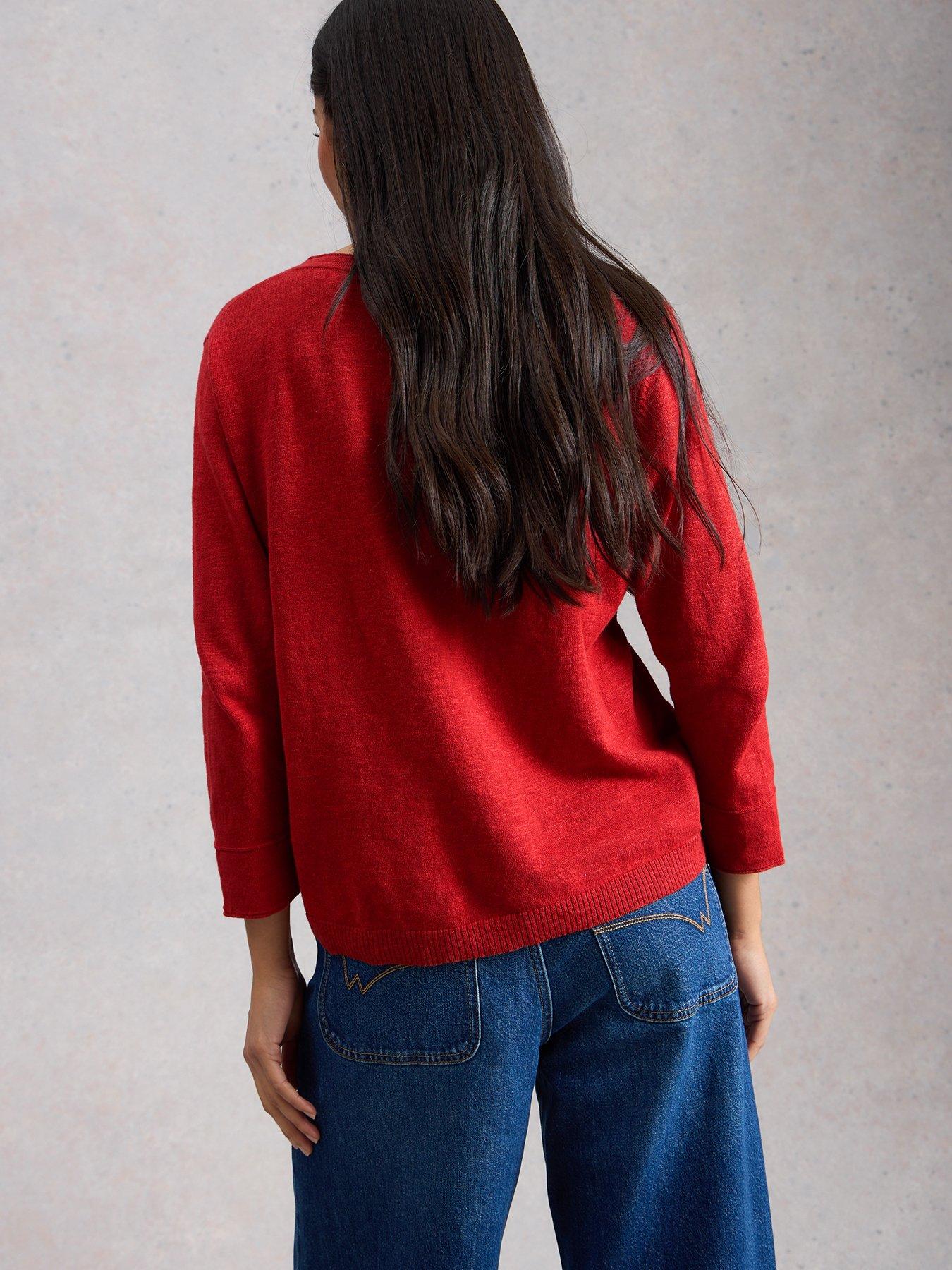 stillFront image of white-stuff-elody-linen-blend-jumper-red