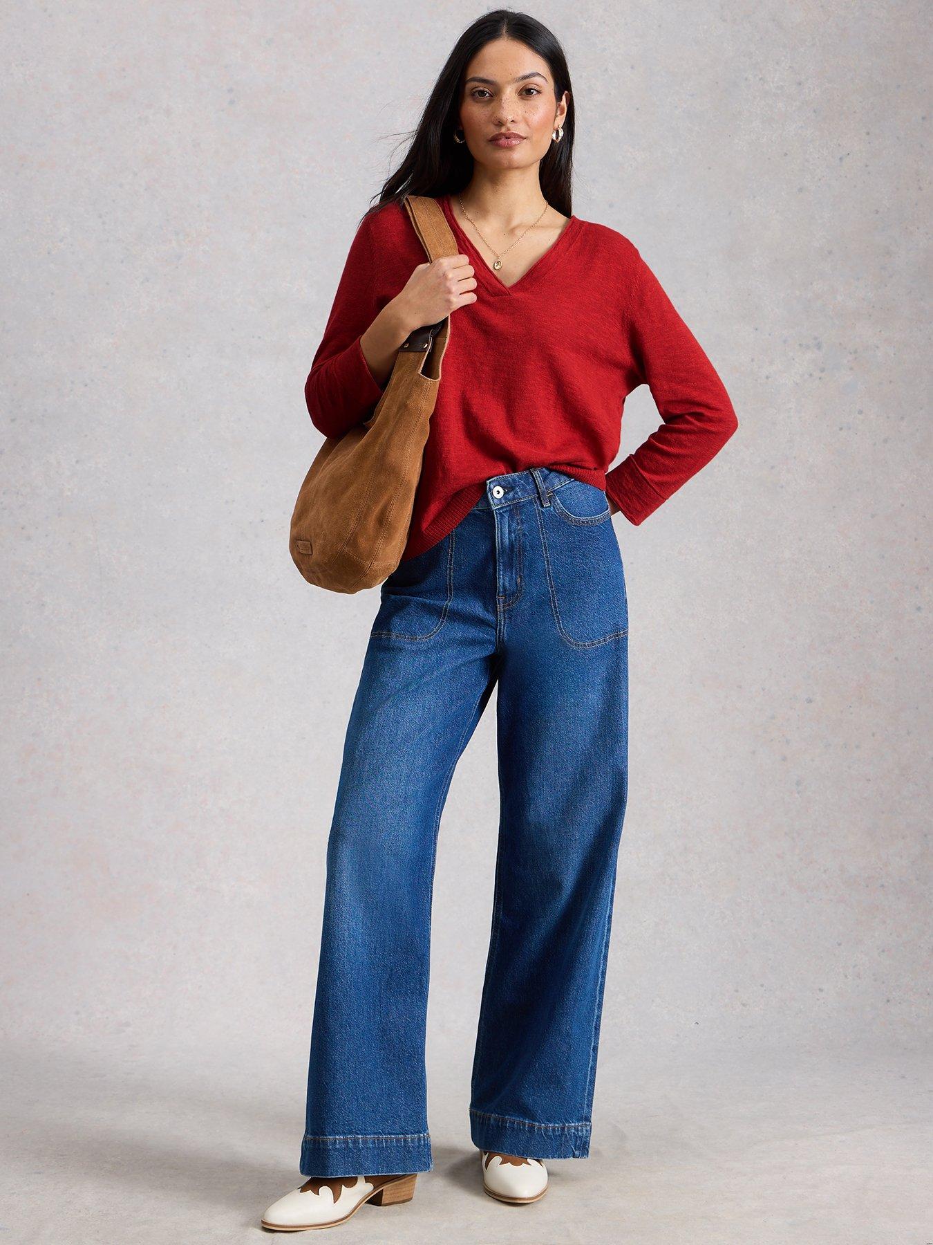  image of white-stuff-elody-linen-blend-jumper-red