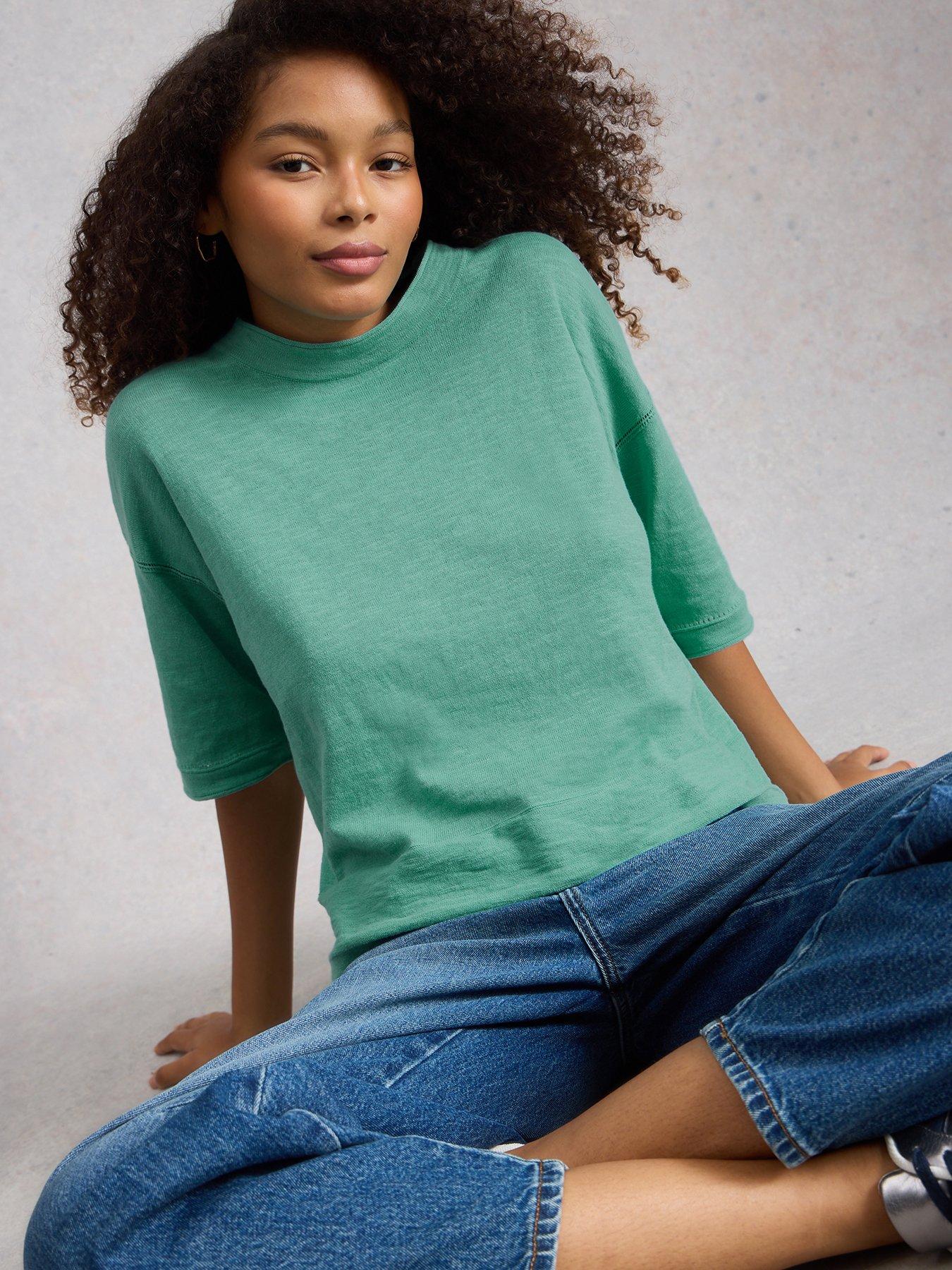 Image 1 of 6 of White Stuff Kate Linen Blend Tee - Blue