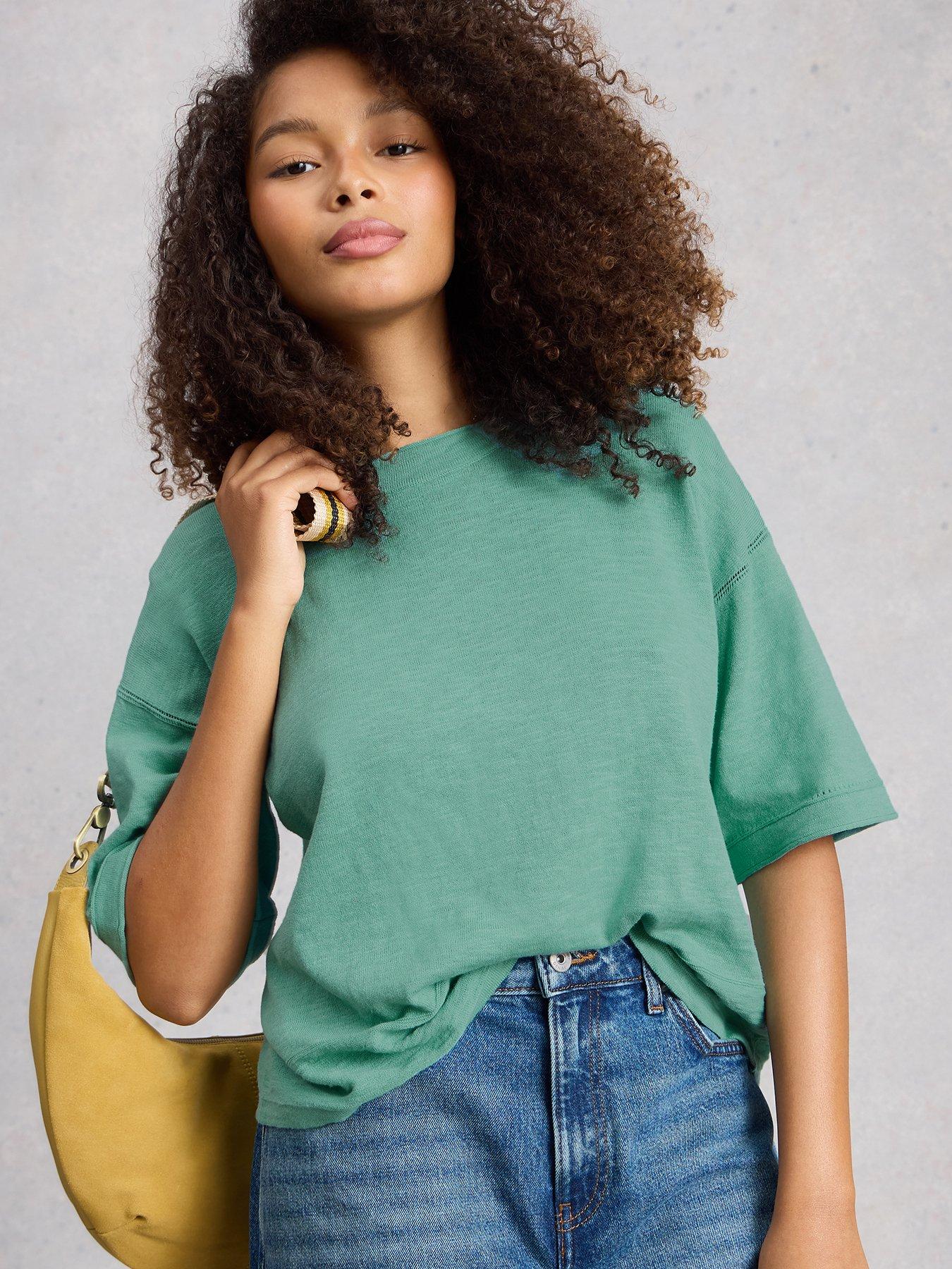 Image 4 of 6 of White Stuff Kate Linen Blend Tee - Blue