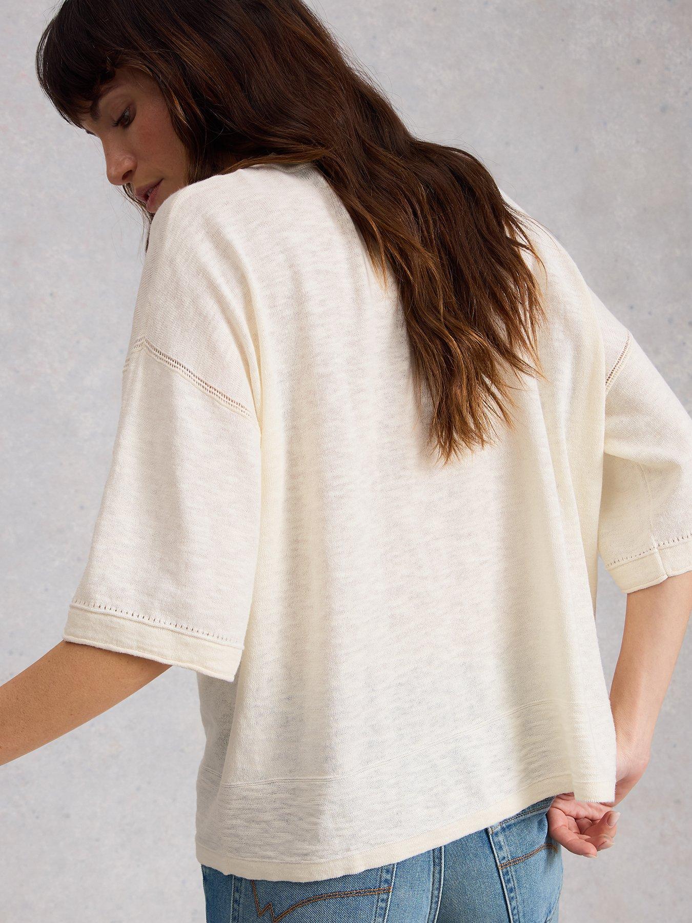 Image 2 of 6 of White Stuff Kate Linen Blend Top - White