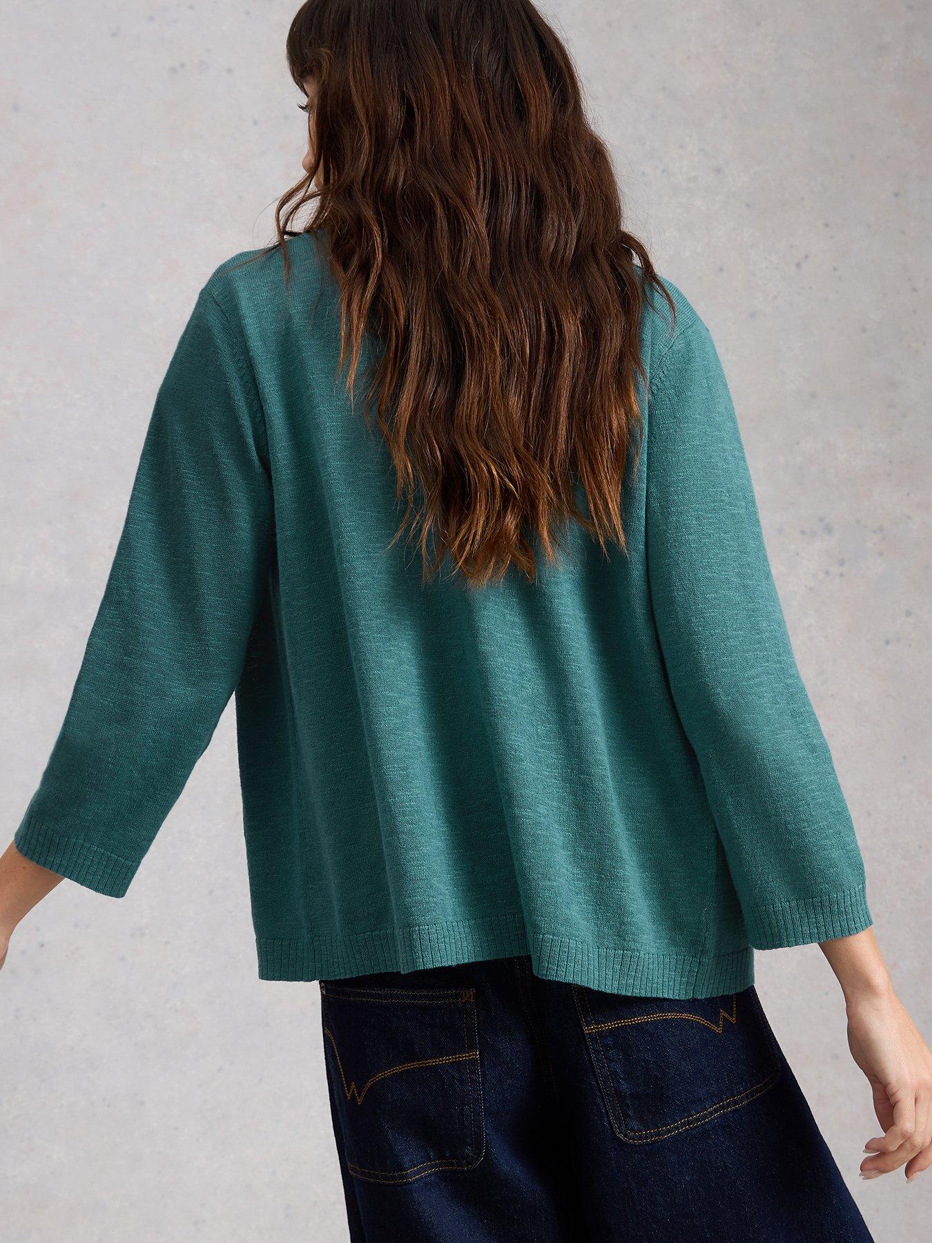  image of white-stuff-nova-linen-blend-cardigan-blue