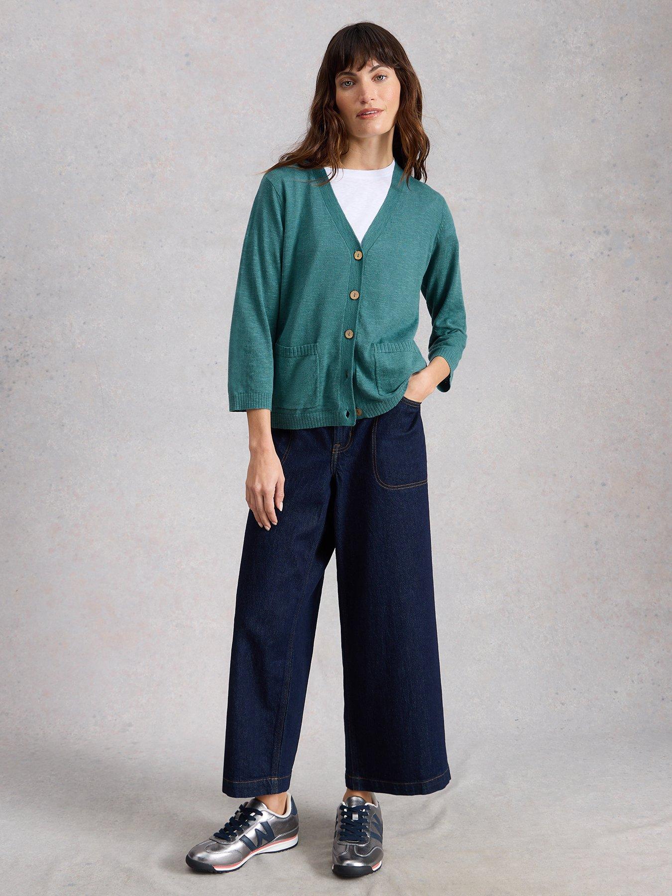  image of white-stuff-nova-linen-blend-cardigan-blue