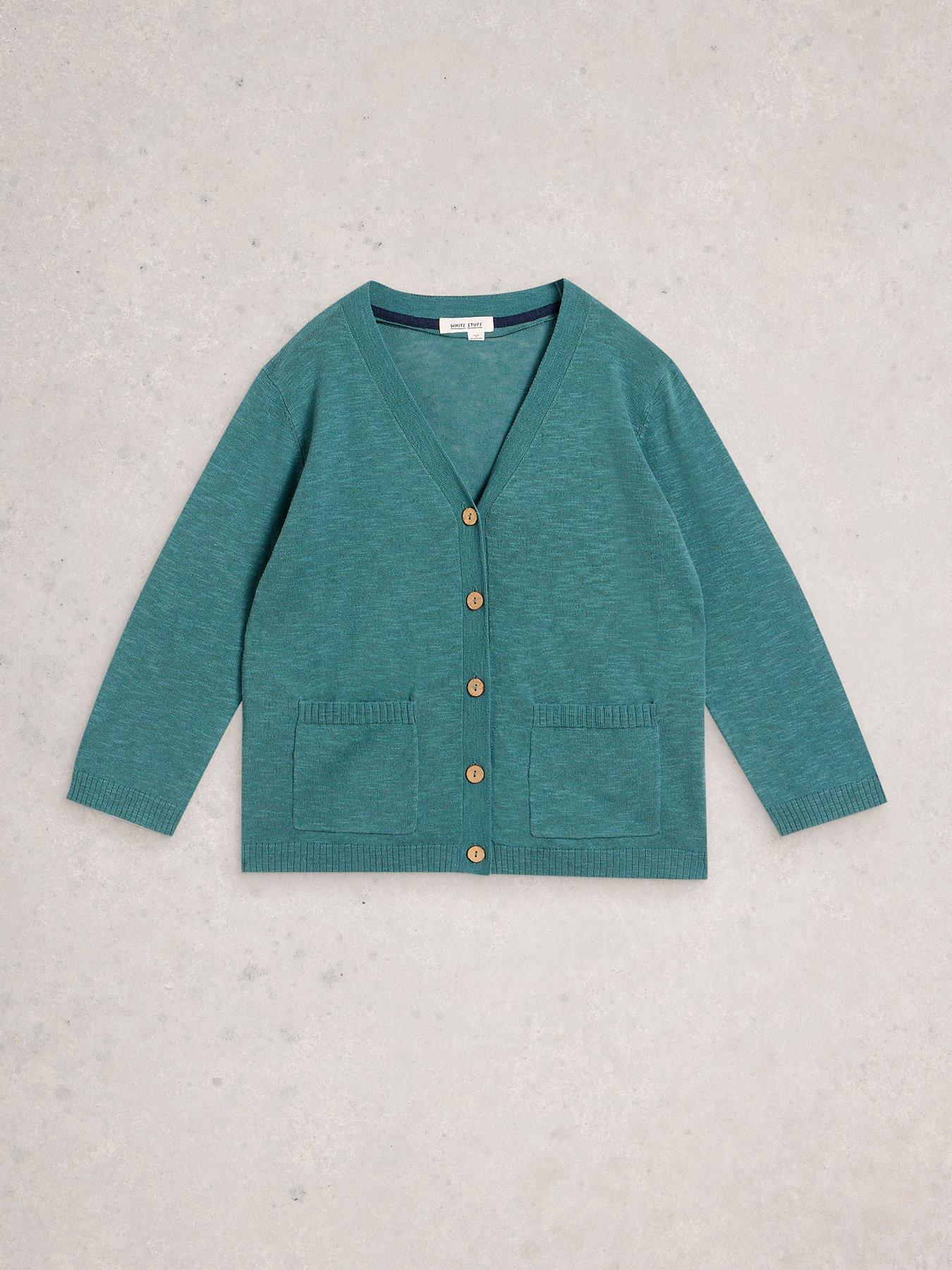  image of white-stuff-nova-linen-blend-cardigan-blue