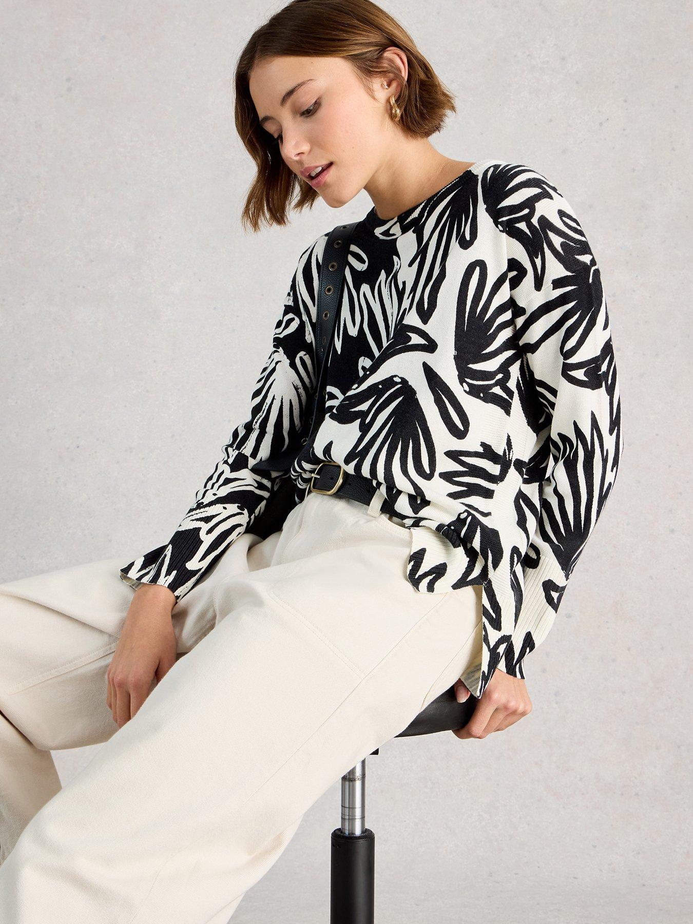 White Stuff Olive Print Jumper