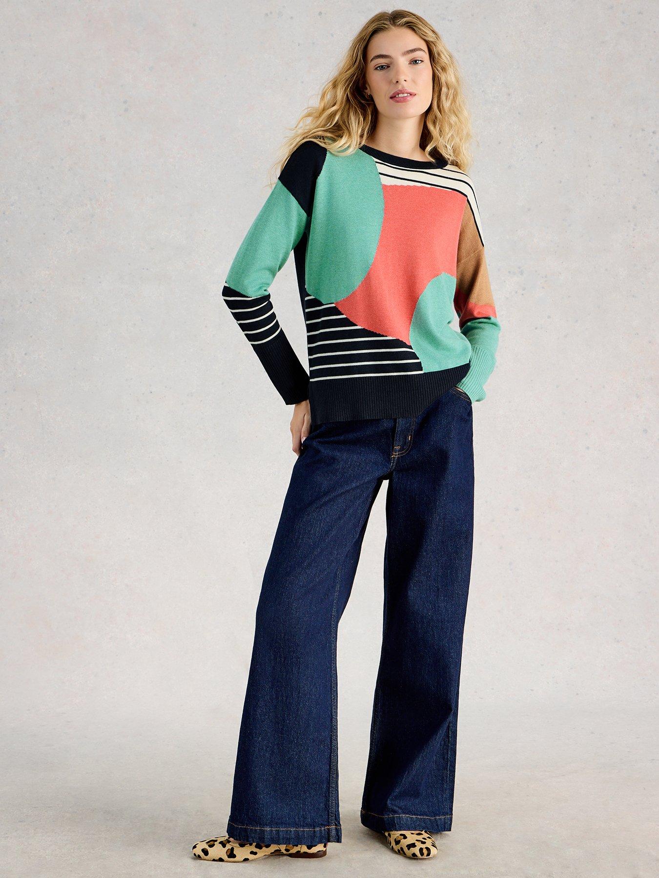  image of white-stuff-olive-abstract-jumper
