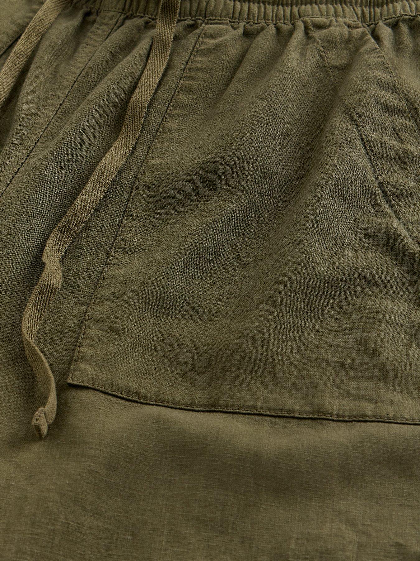  image of white-stuff-elle-linen-blend-trouser-green