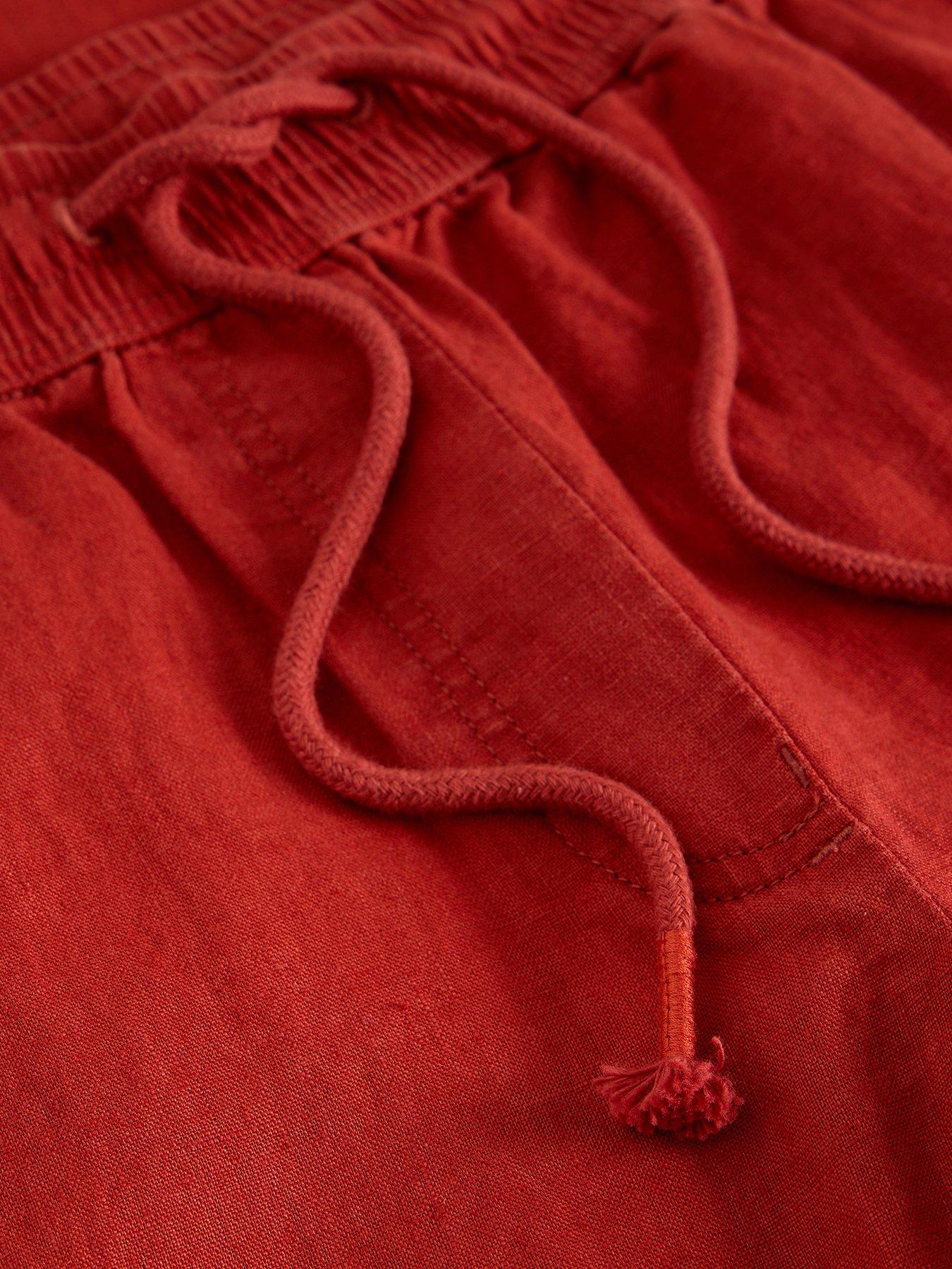  image of white-stuff-ally-linen-wide-leg-trouser-red