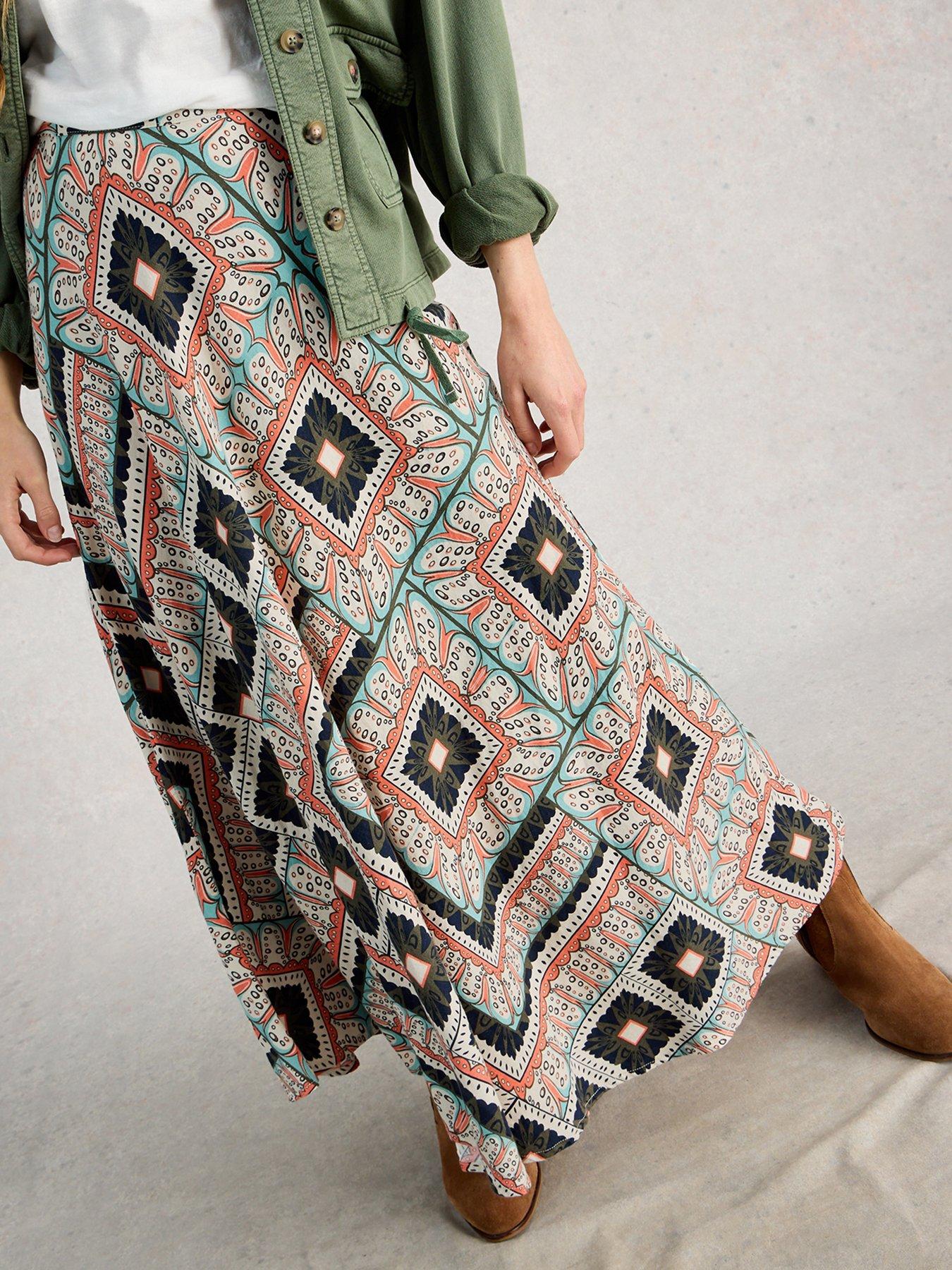 White Stuff Hope Linen Blend Maxi Skirt - Orange
