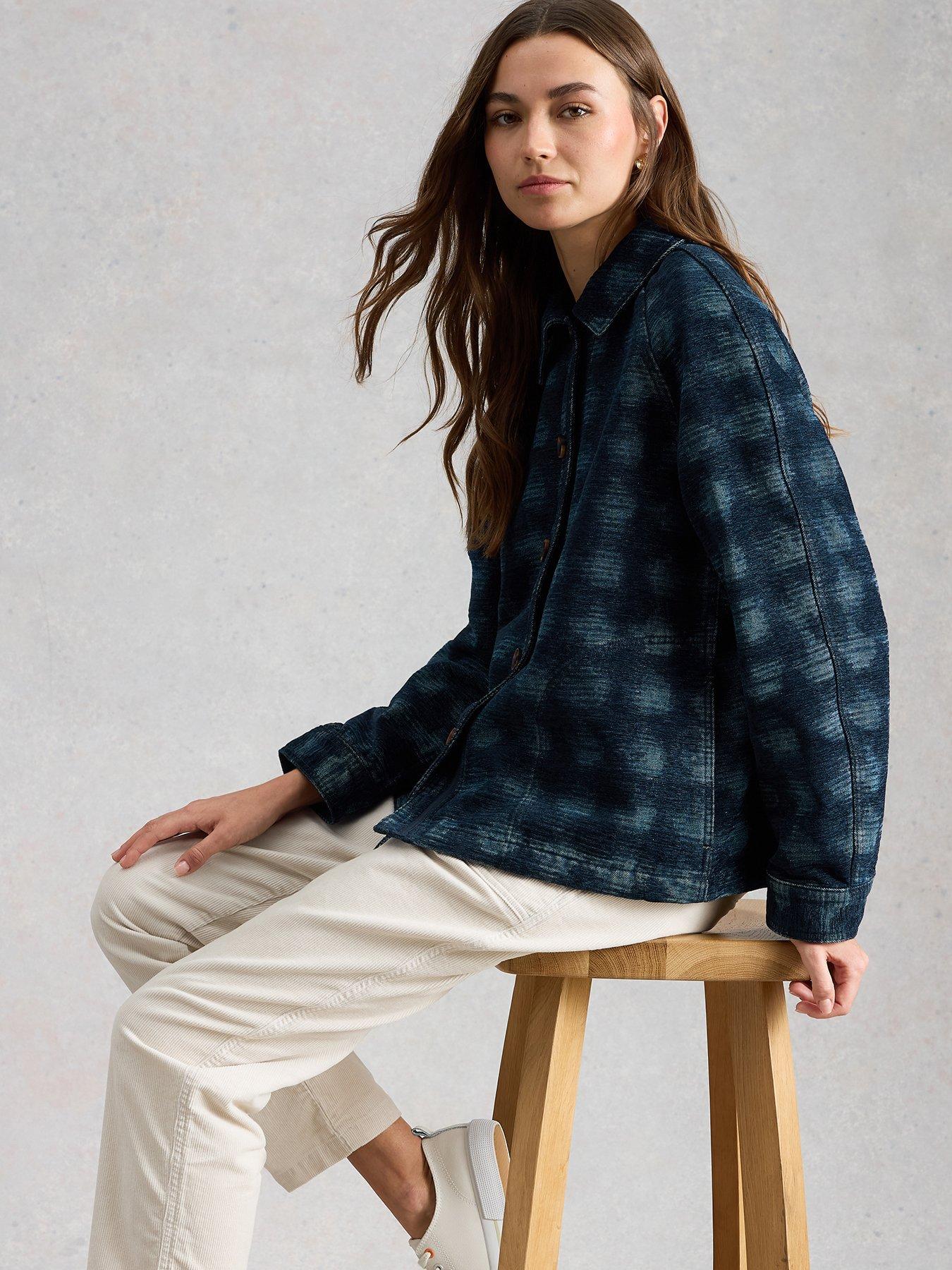 White Stuff Eden Denim Jacquard Jacket - Blue